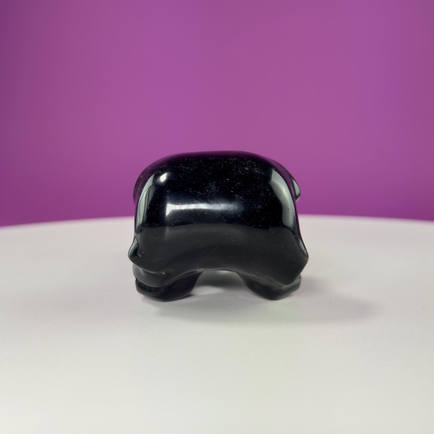 Black Obsidian Raven Skull Carving