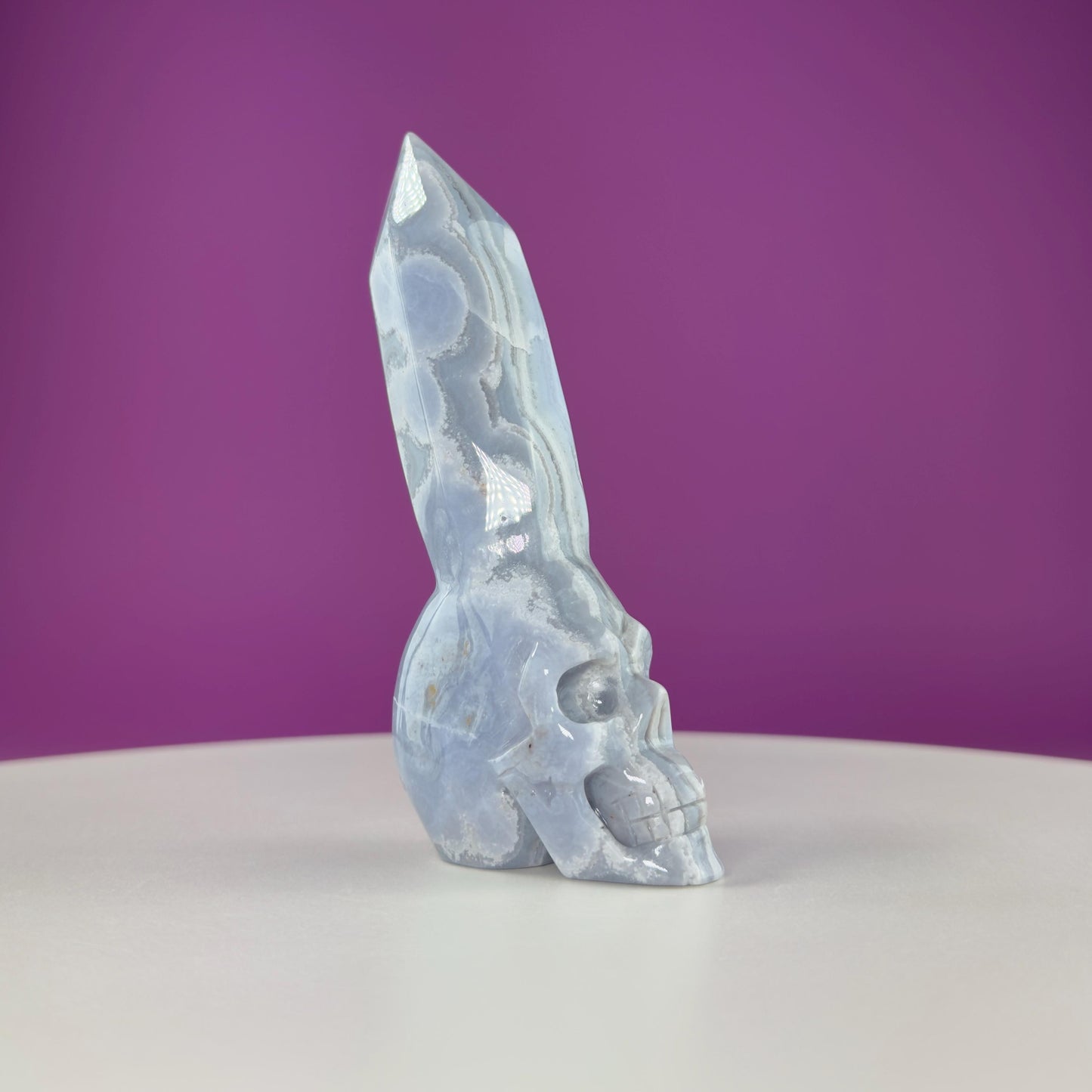 Blue Lace Agate Skull with Generator