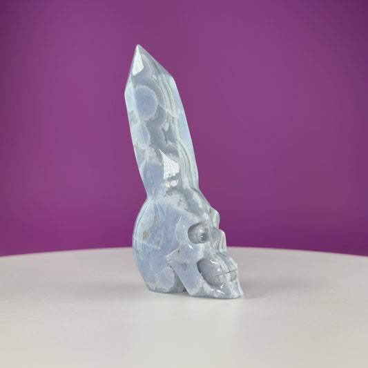 Blue Lace Agate Skull with Generator