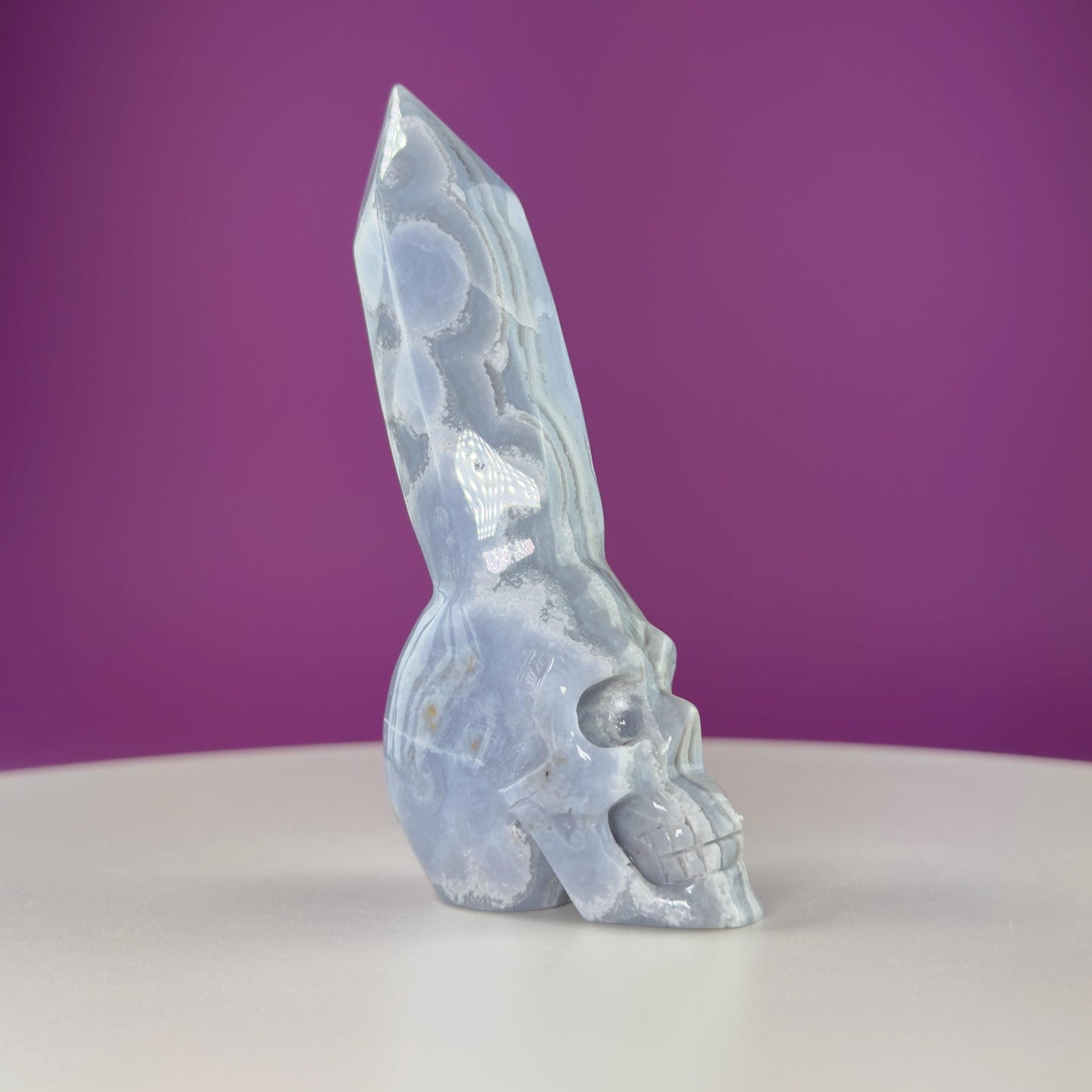 Blue Lace Agate Skull with Generator