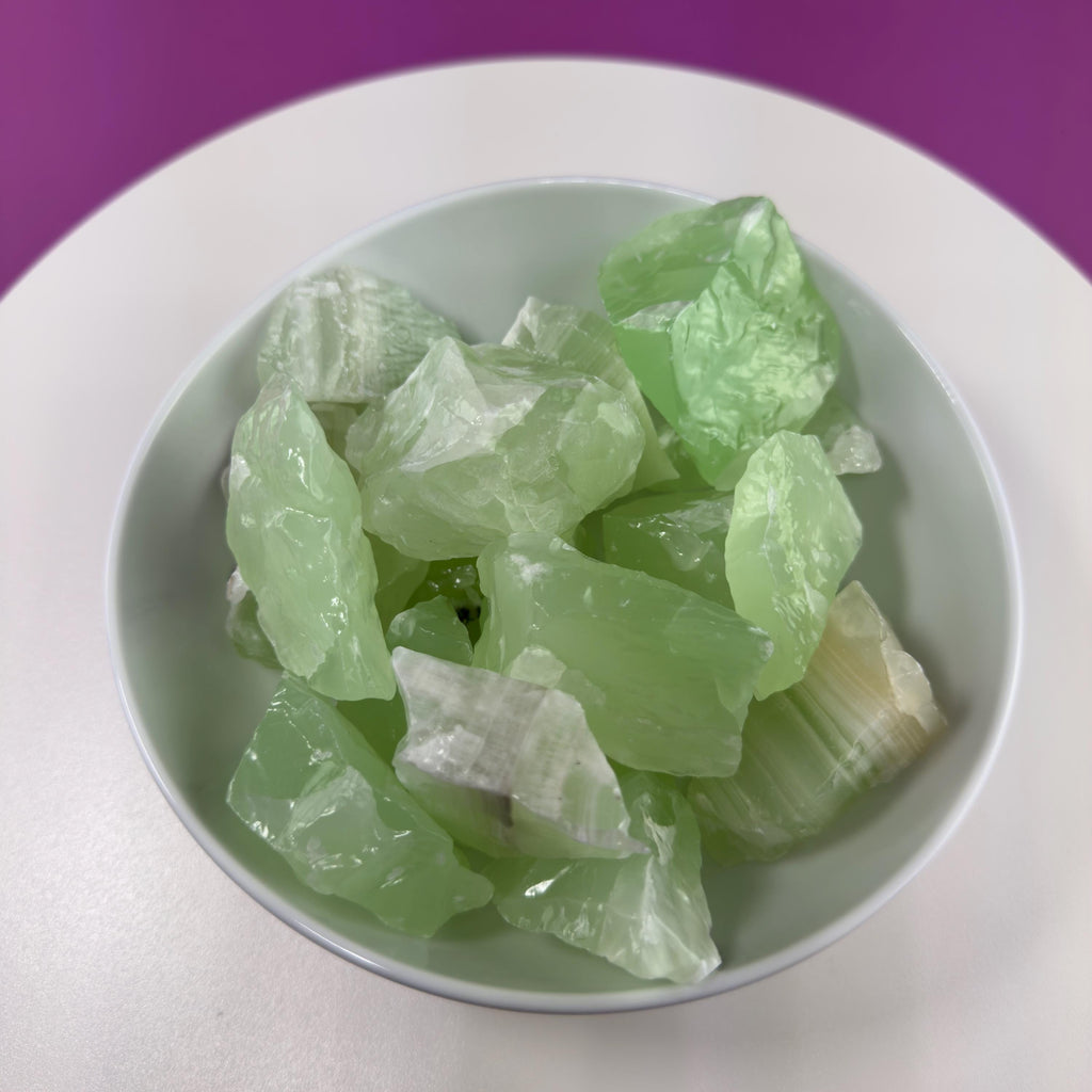 Green Calcite Rough Stones