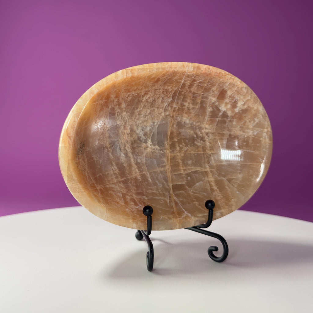 Moonstone Bowl | Crystal Charging & Ritual Offering Dish for Energy Work