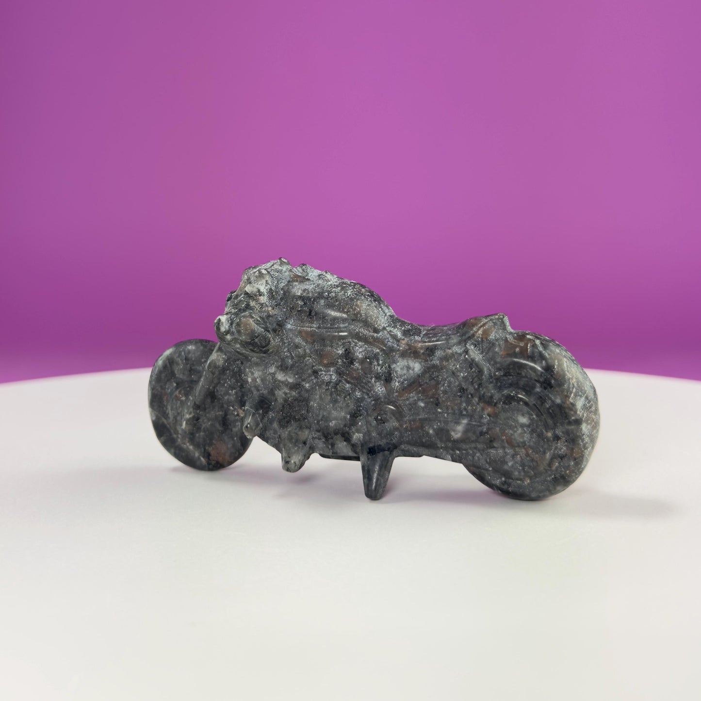 Yooperlite Motorcycle Carving, UV Reactive