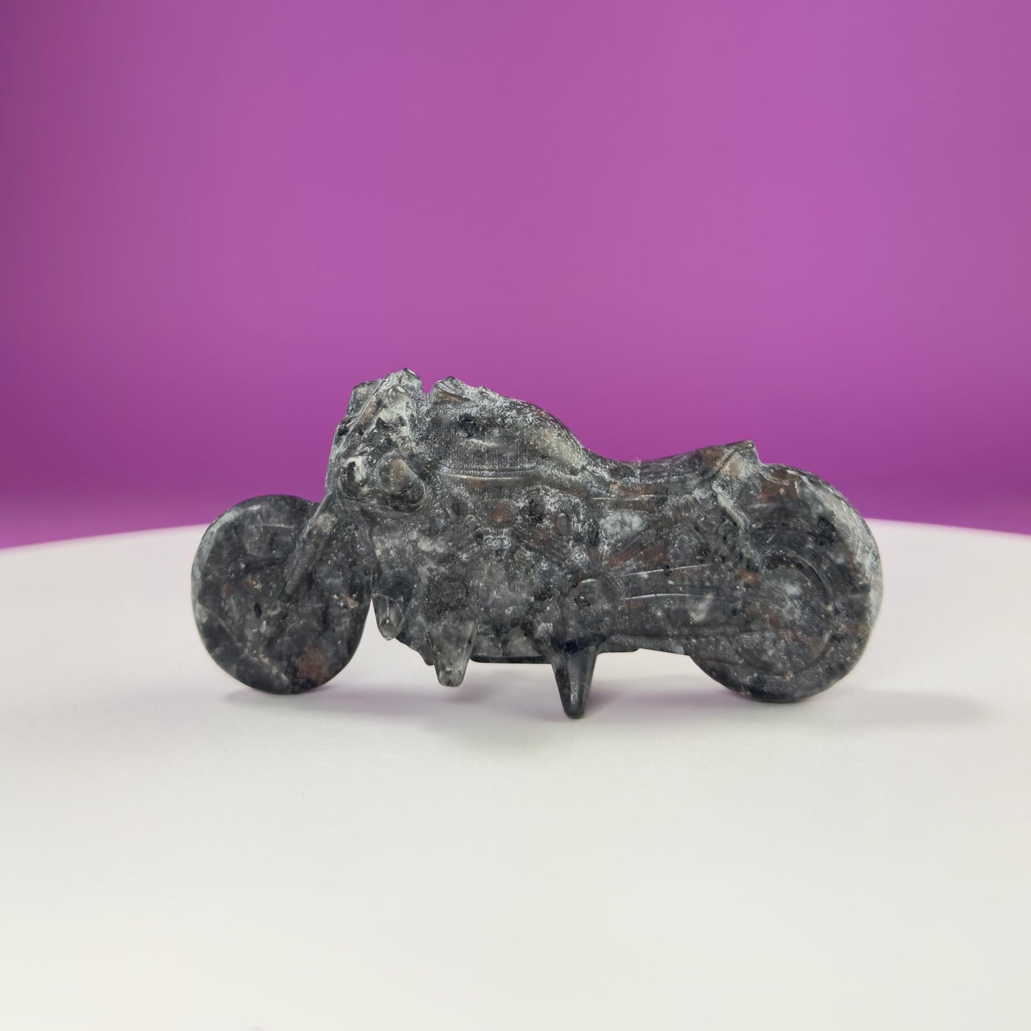 Yooperlite Motorcycle Carving, UV Reactive