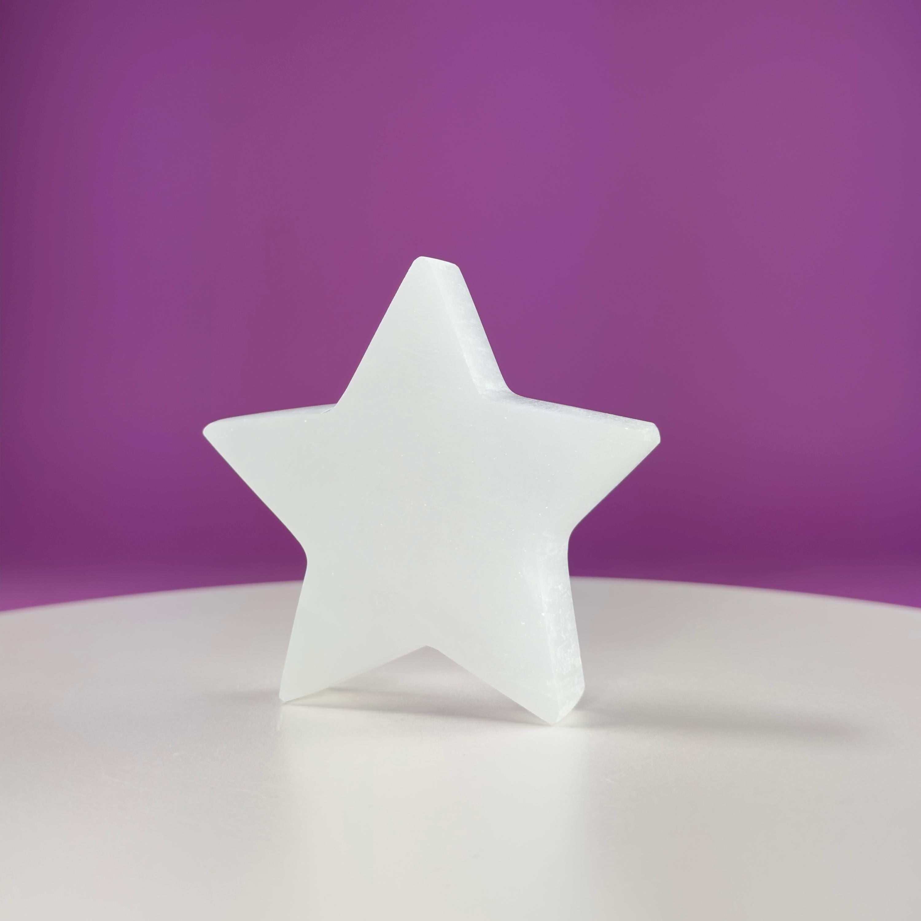 Selenite Star Carving