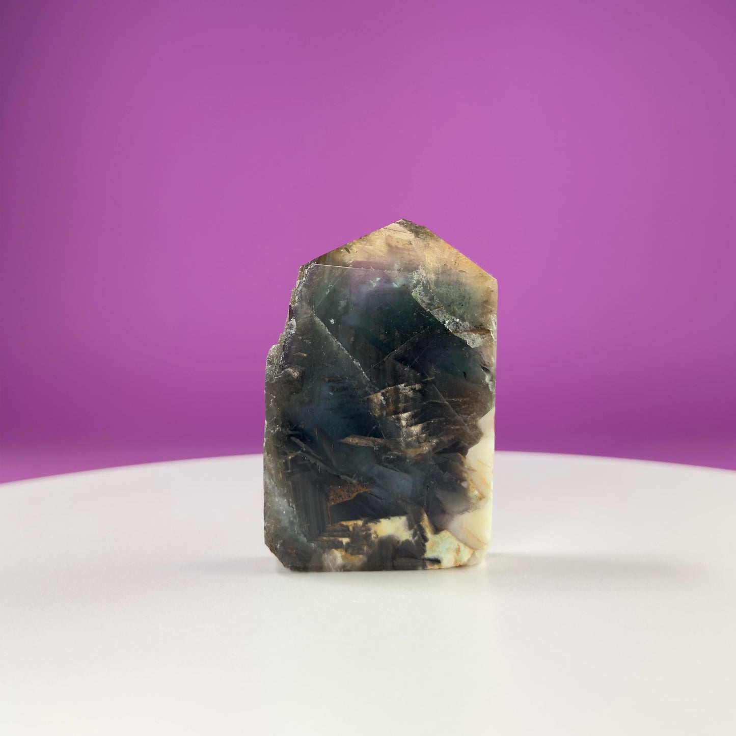 Black Rose Fluorite Slab, UV Reactive