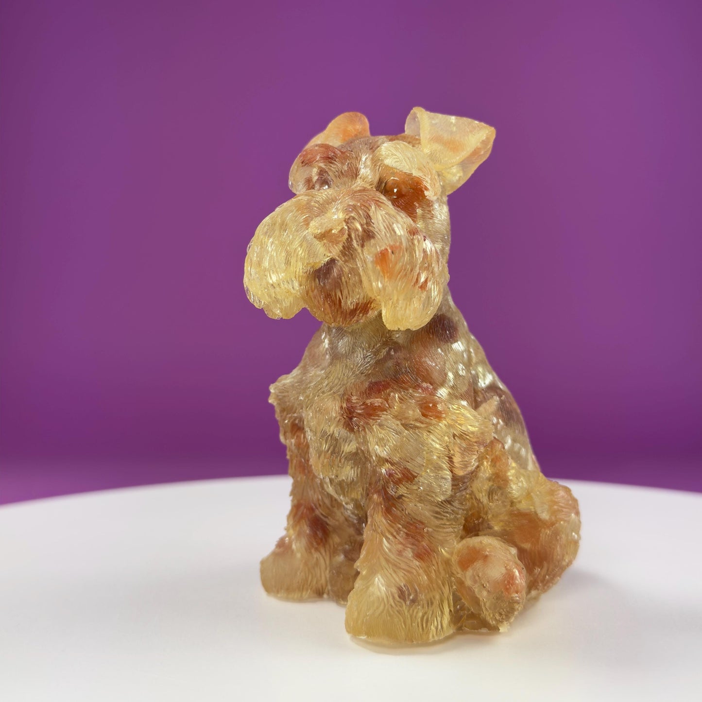 Carnelian Schnauzer Resin Carving