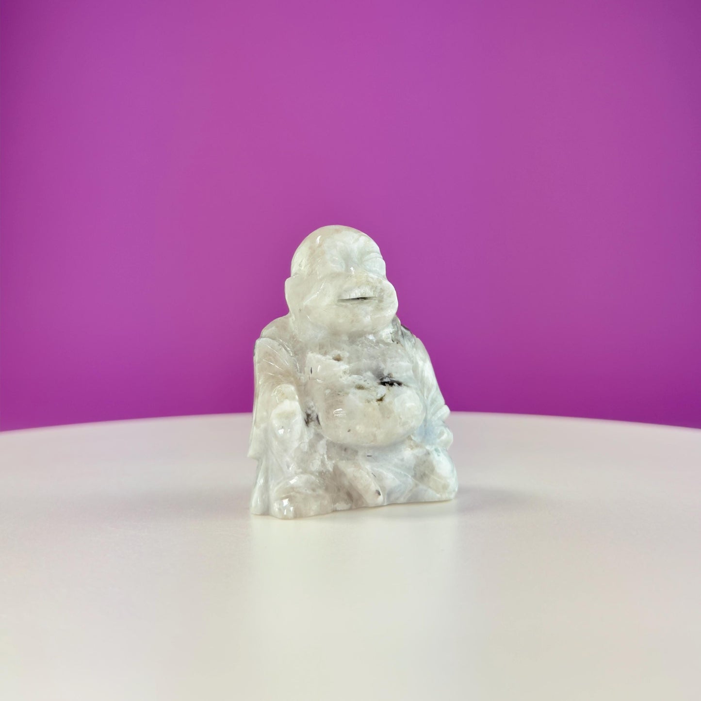 Rainbow Moonstone Buddha Carving