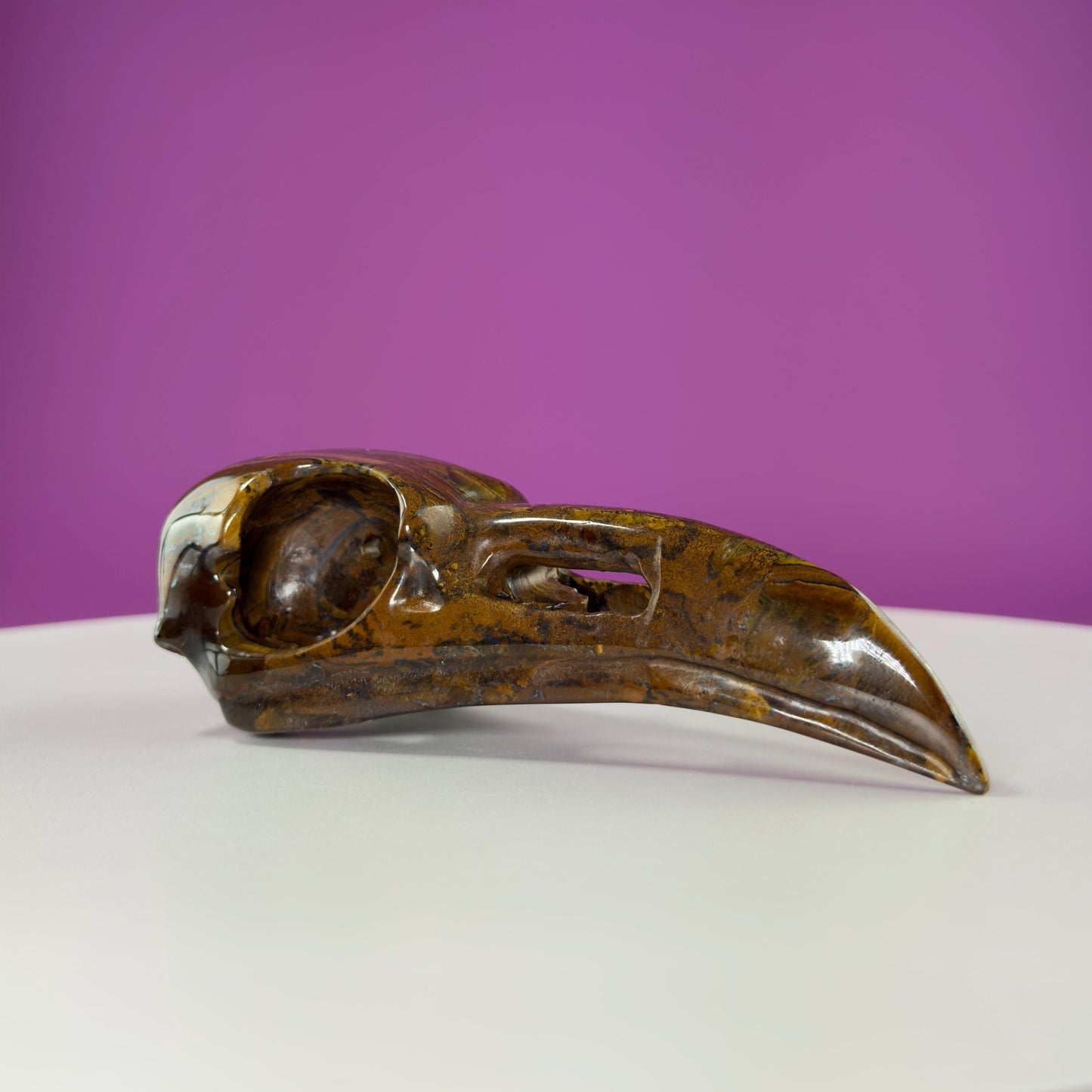 Tiger Eye Raven Skull