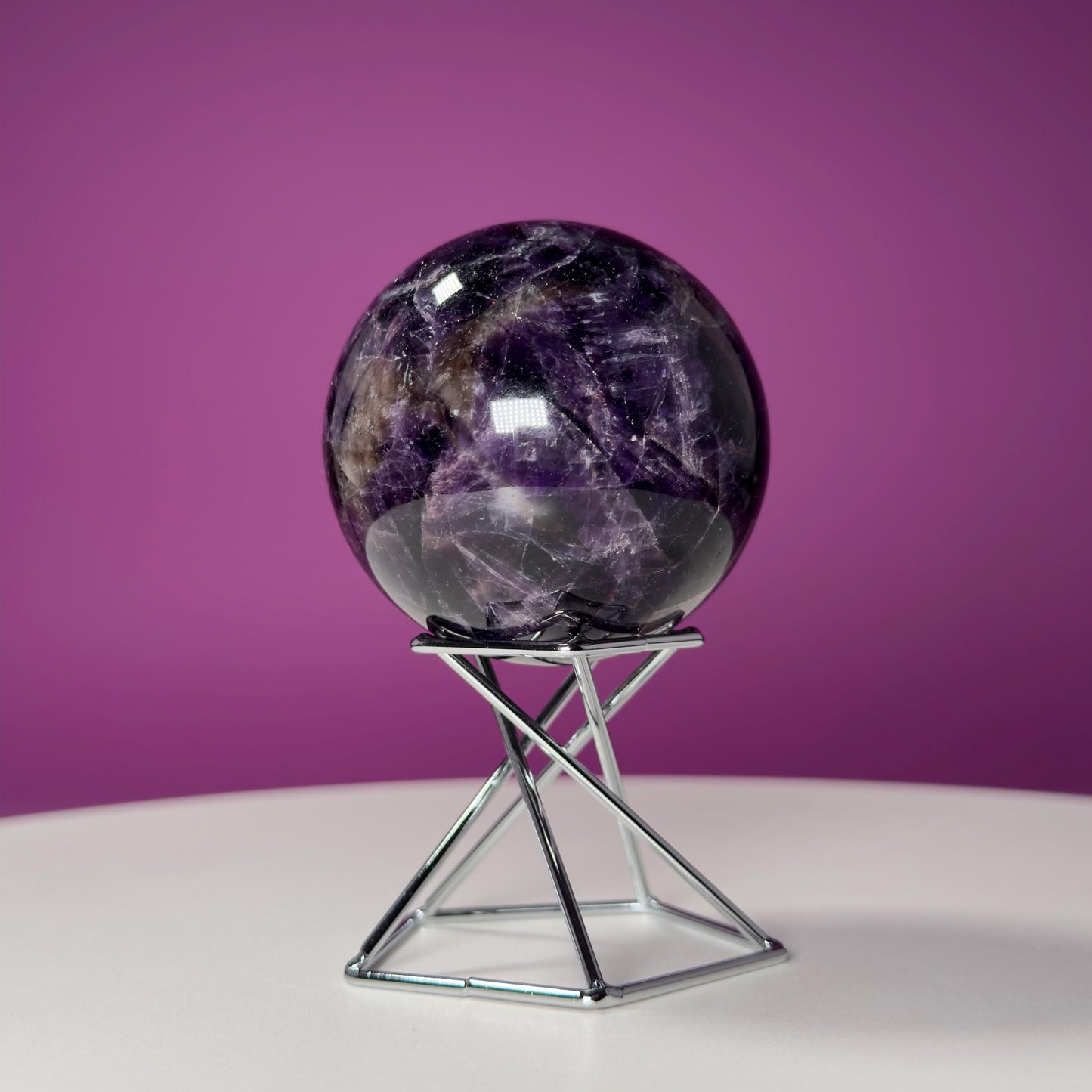 Super Seven Sphere (Brazil) (Includes Decorative Silver Spiral Stand)