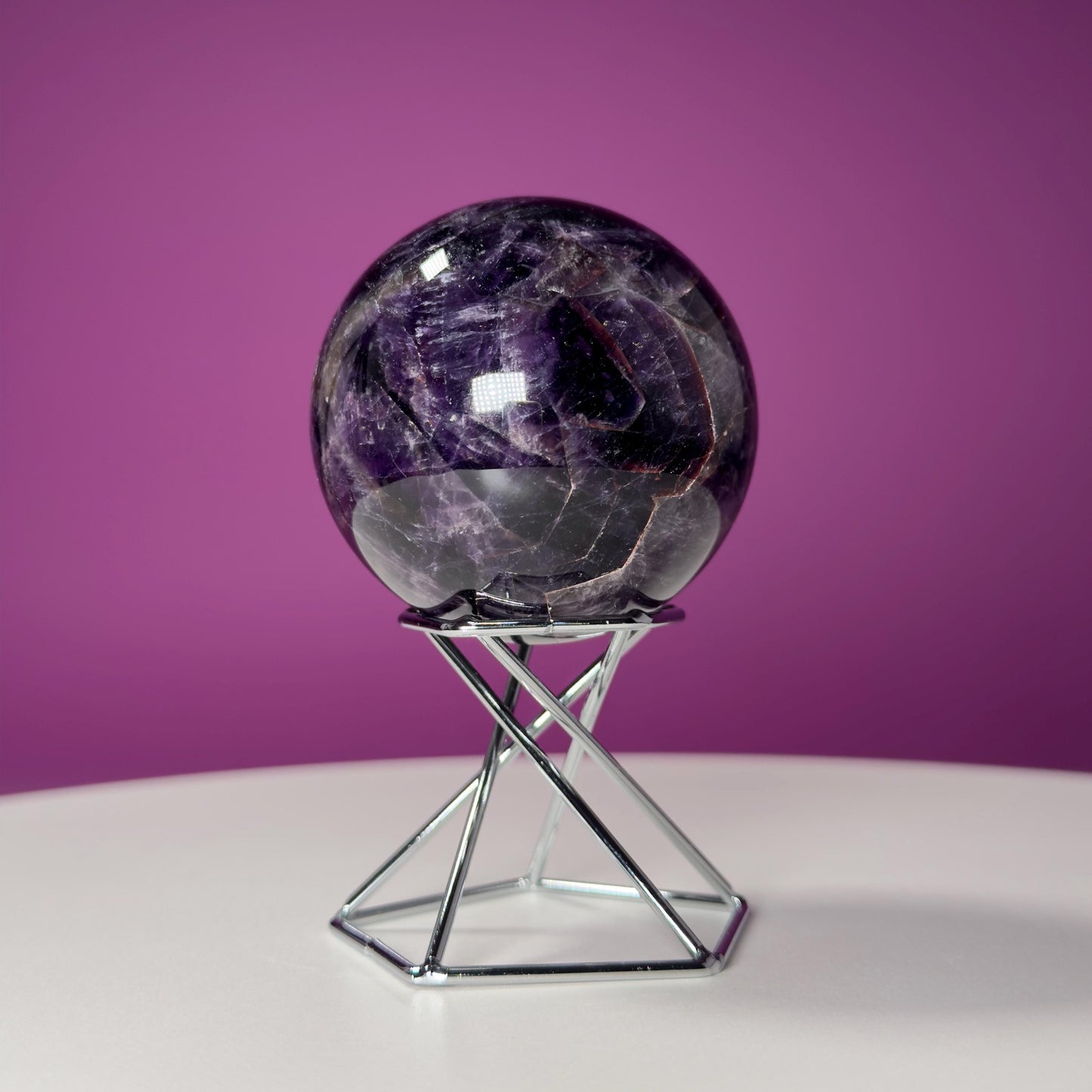 Super Seven Sphere (Brazil) (Includes Decorative Silver Spiral Stand)