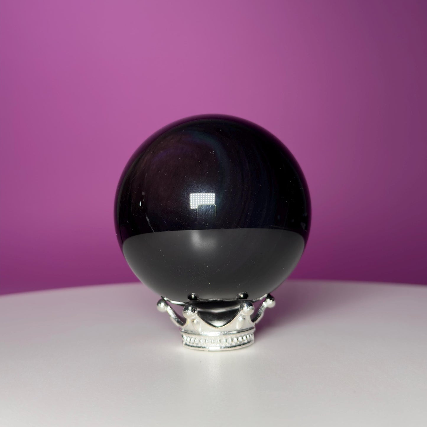 Rainbow Obsidian Sphere (Includes Silver Stand)