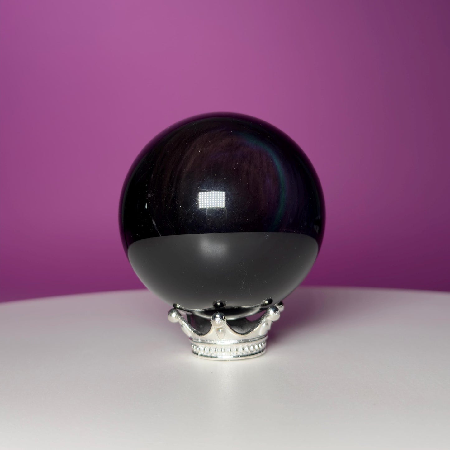 Rainbow Obsidian Sphere (Includes Silver Stand)