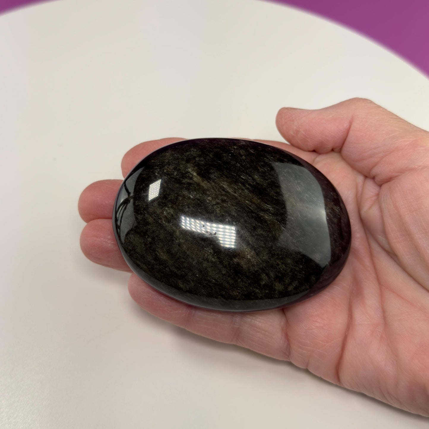 Stocking Stuffer: Gold Sheen Obsidian Palm Stone or Pocket Stone, Selenite Snowflake & Mini Opalite Sled or Penguin