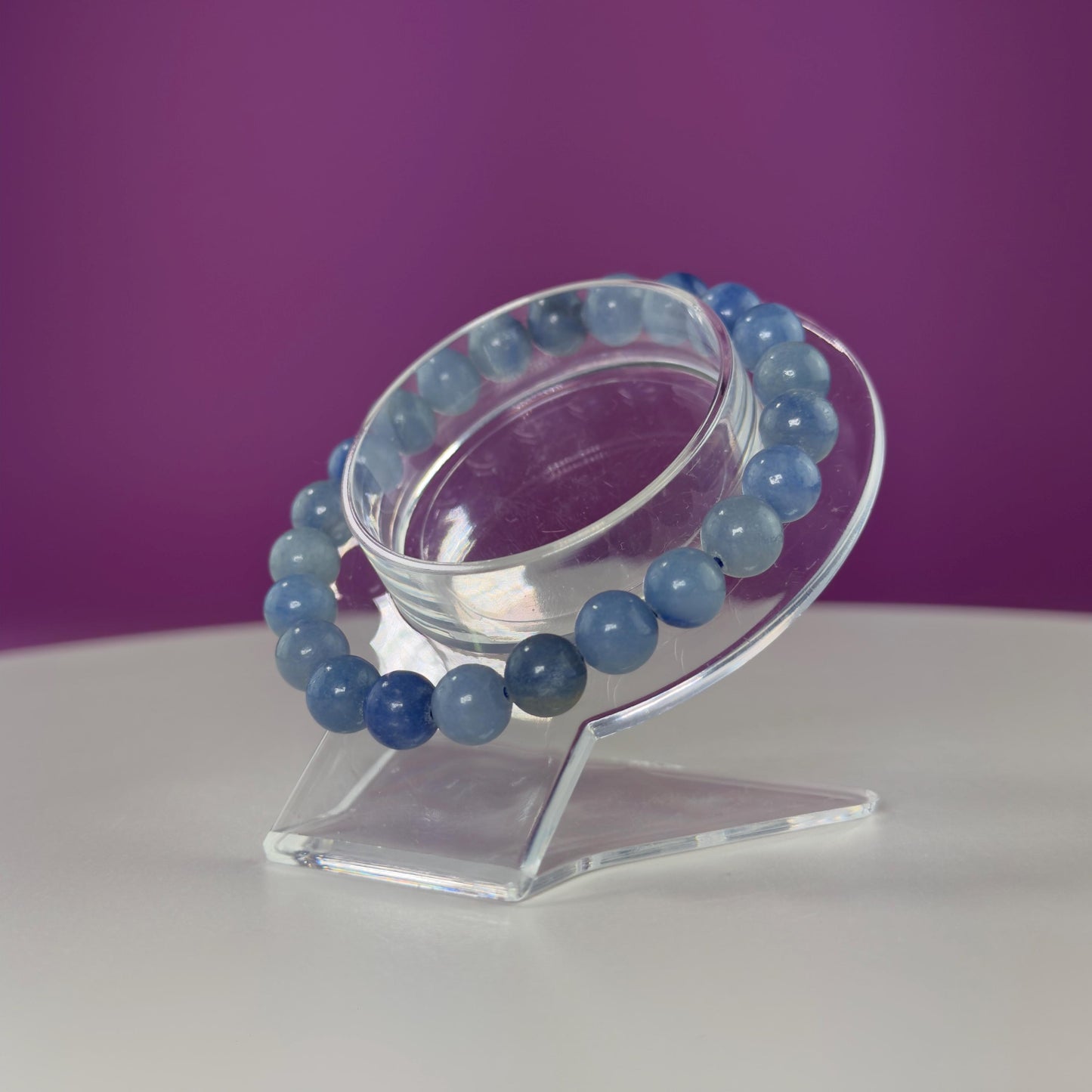 Blue Quartz Bracelet-8 Millimeter Beads