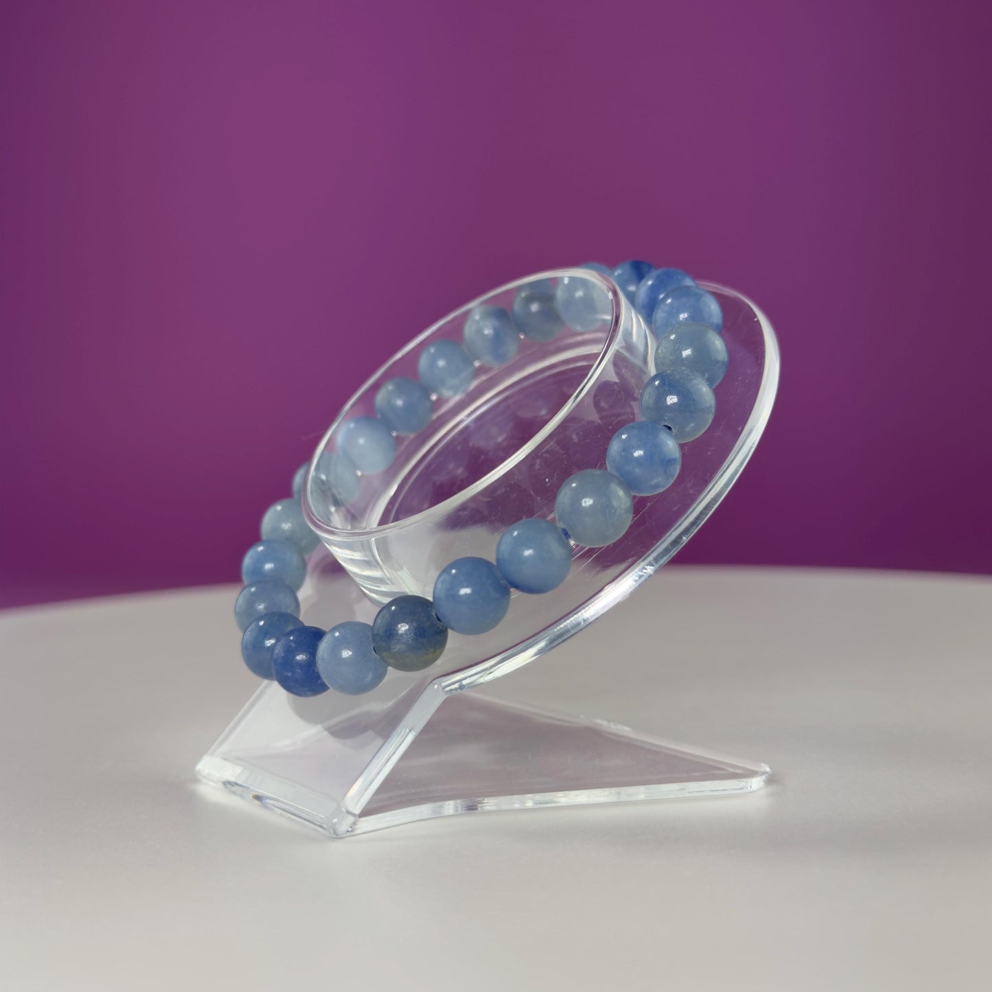 Blue Quartz Bracelet-8 Millimeter Beads