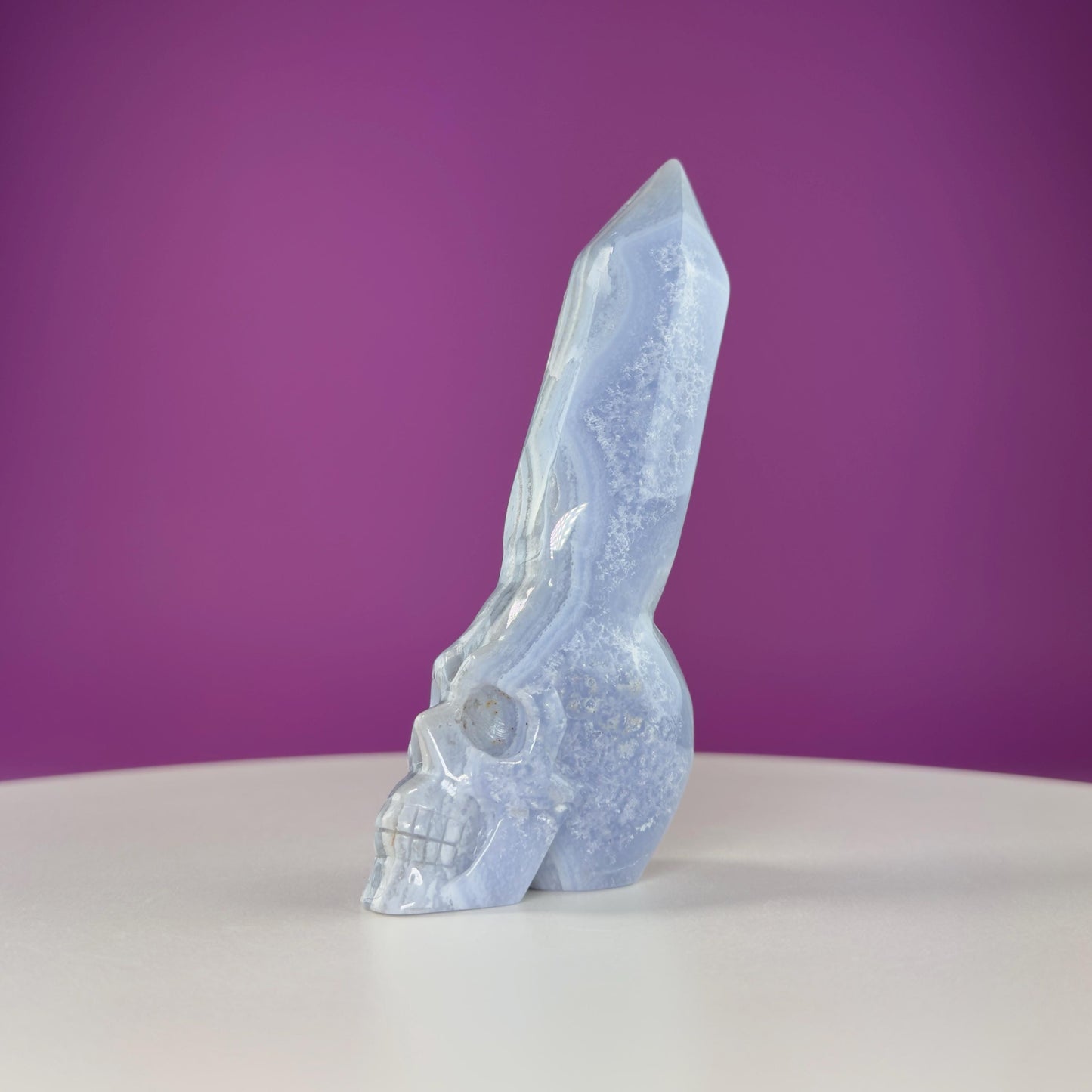 Blue Lace Agate Skull with Generator