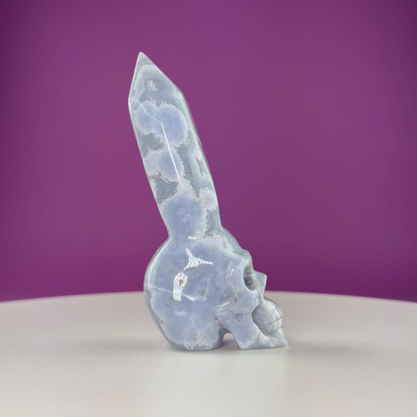 Blue Lace Agate Skull with Generator