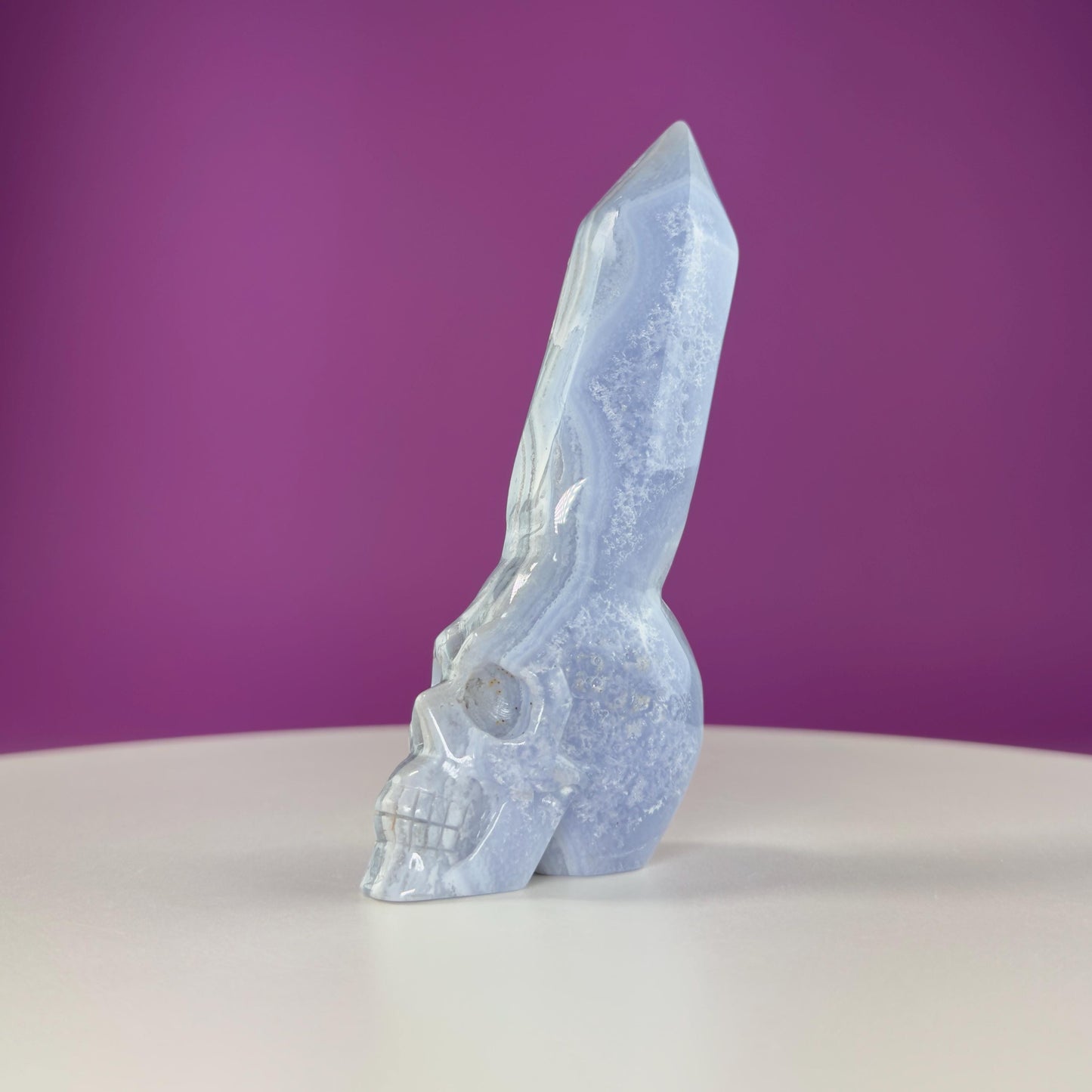 Blue Lace Agate Skull with Generator