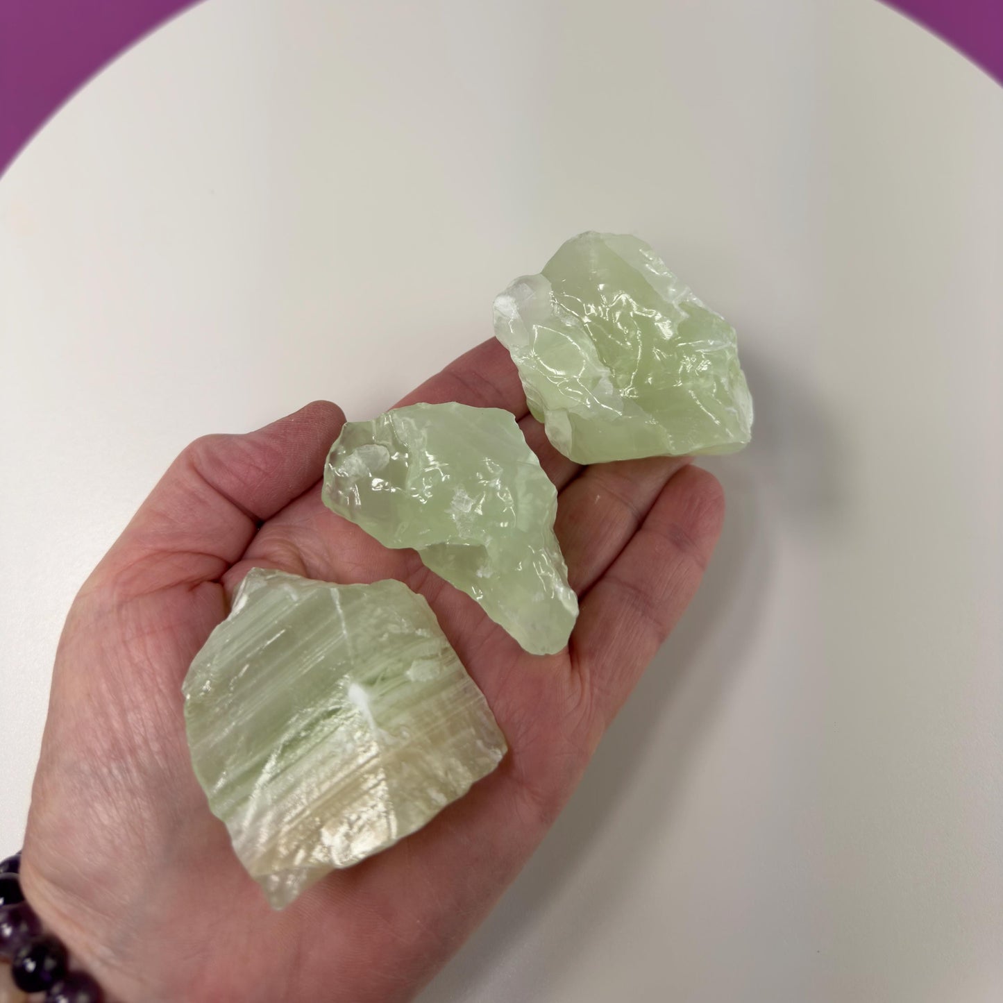 Green Calcite Rough Stones