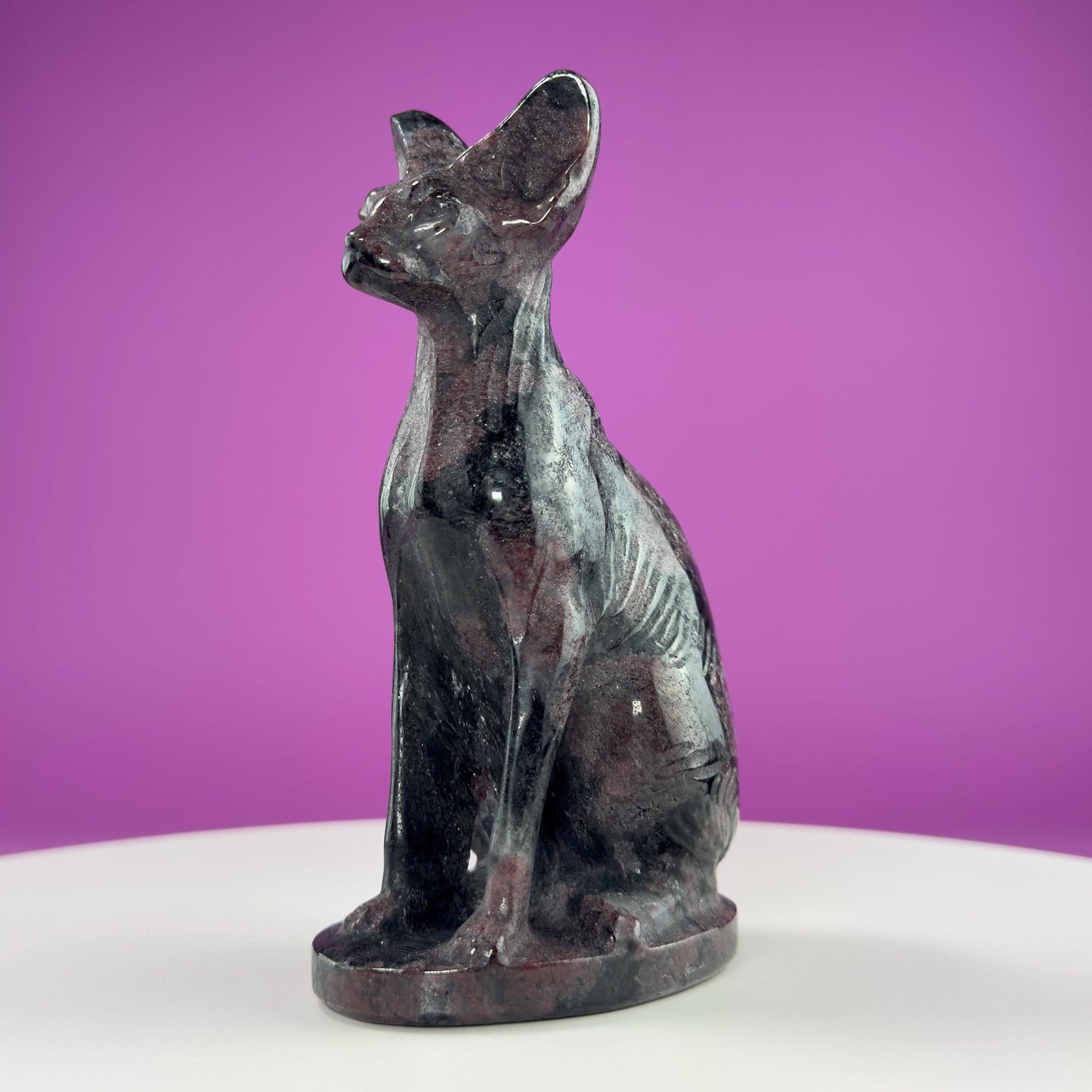 Garnet Egyptian Sphynx Cat Carving