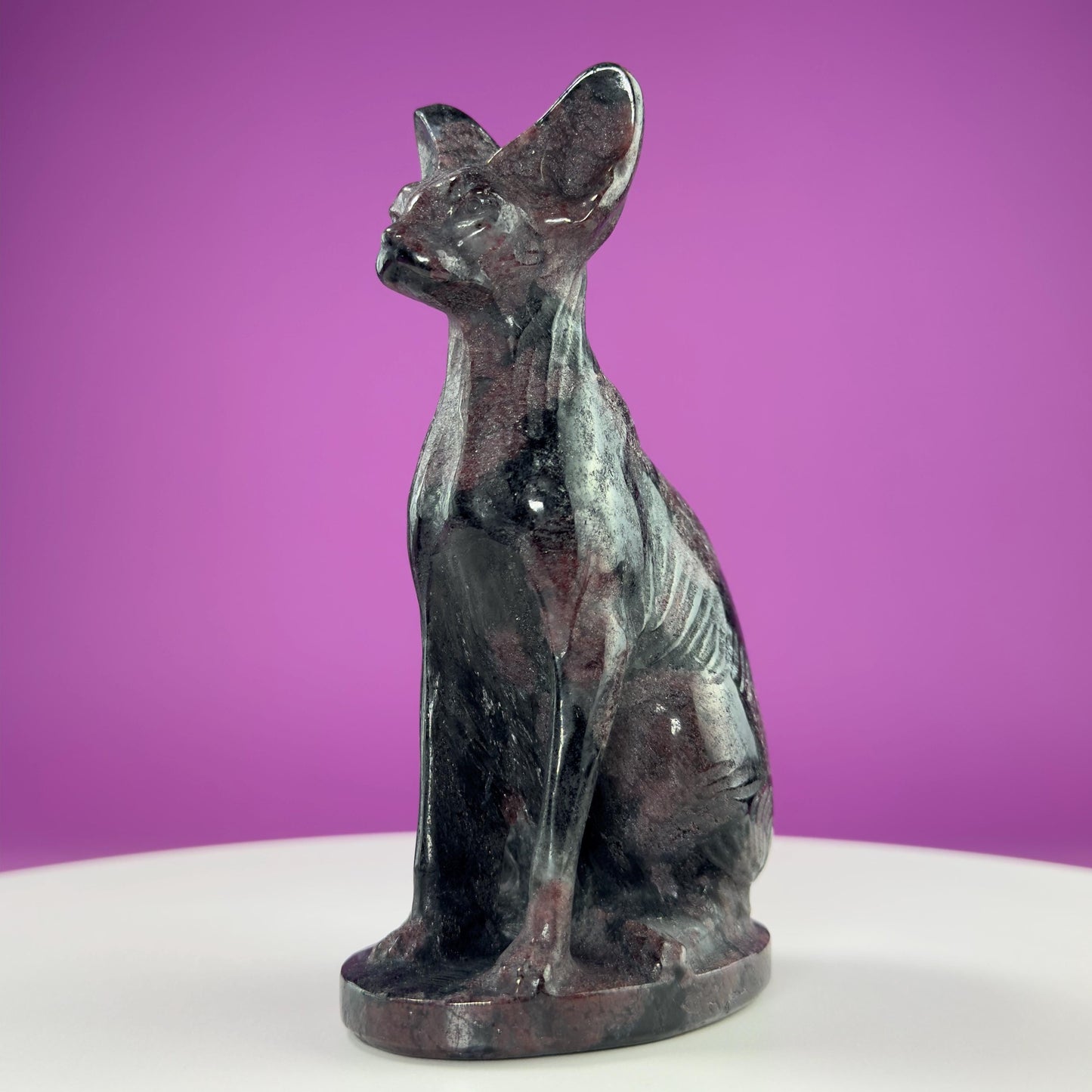 Garnet Egyptian Sphynx Cat Carving