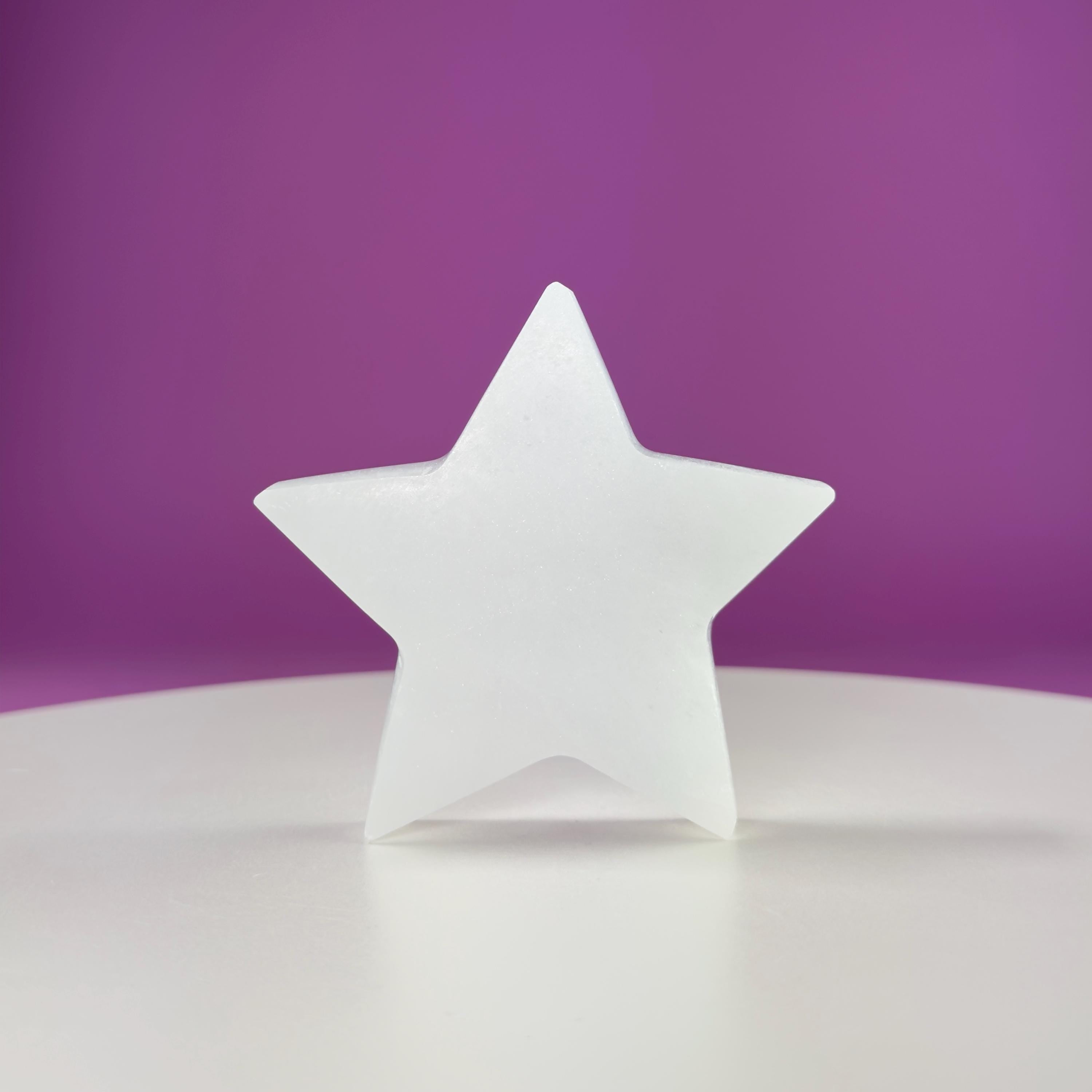 Selenite Star Carving