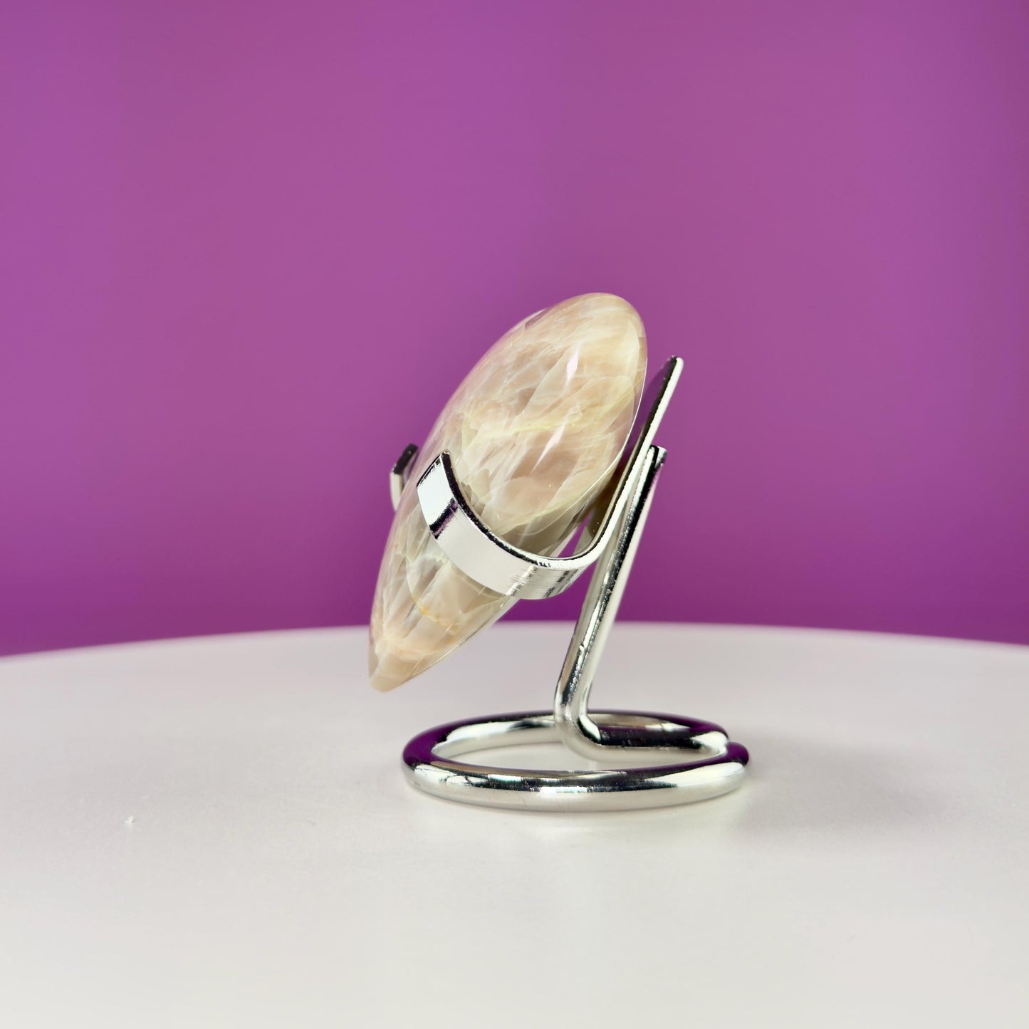 Moonstone Heart (Includes Silver Metal Stand)