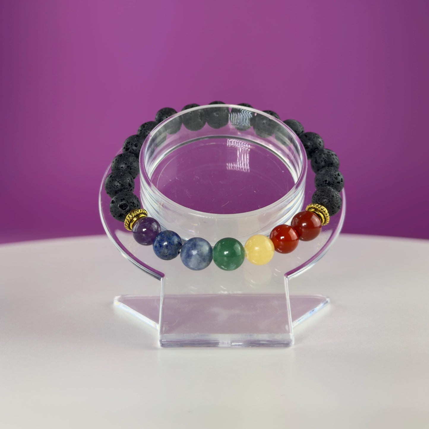 Lava Chakra Bracelet-8 Millimeter Beads