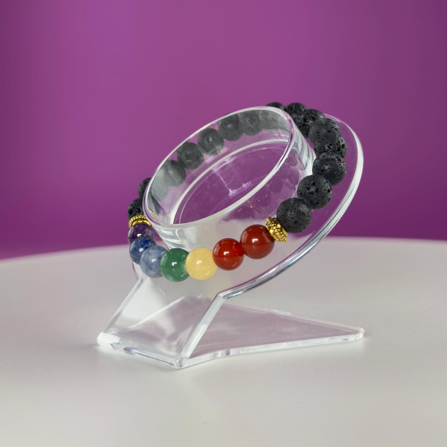 Lava Chakra Bracelet-8 Millimeter Beads