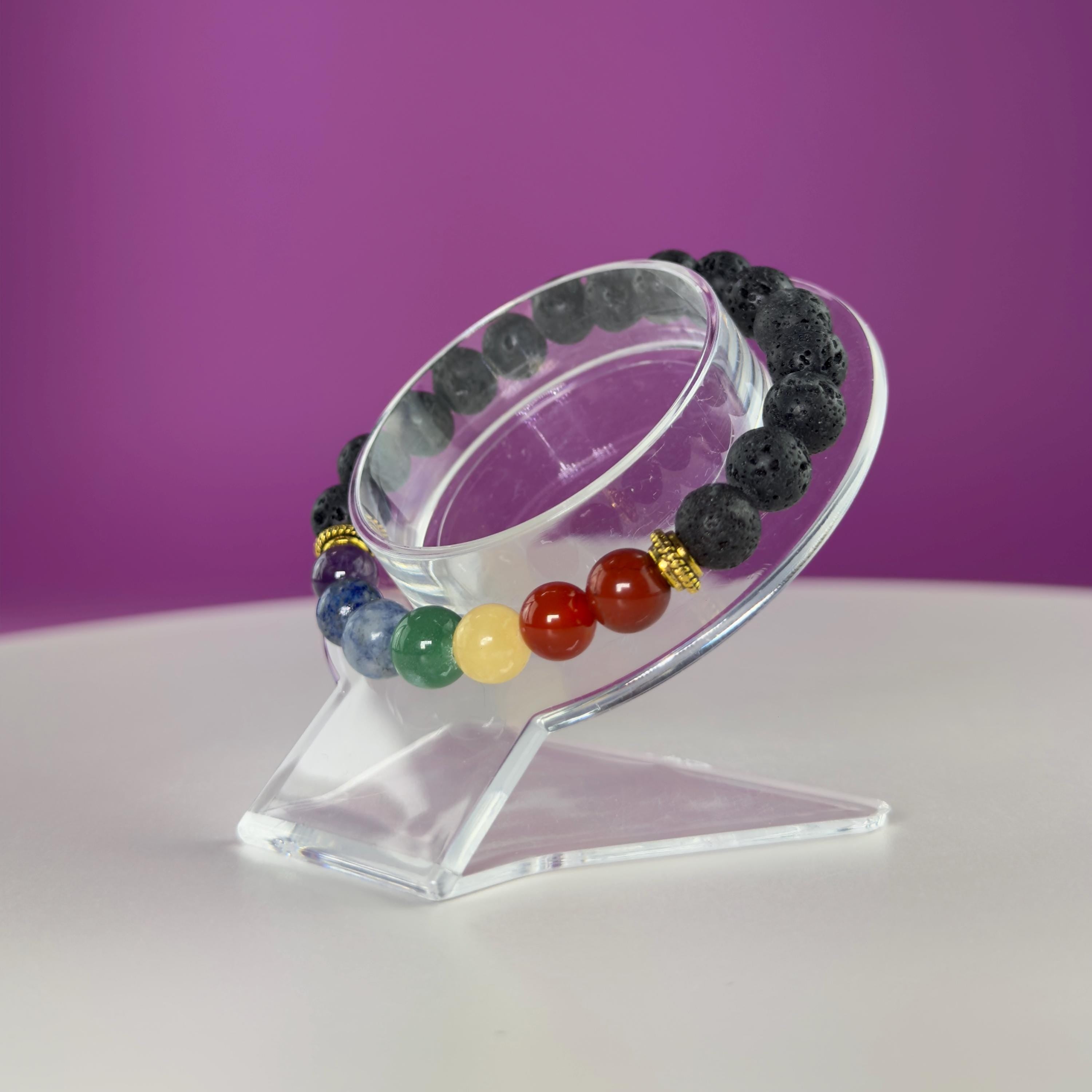 Lava Chakra Bracelet-8 Millimeter Beads