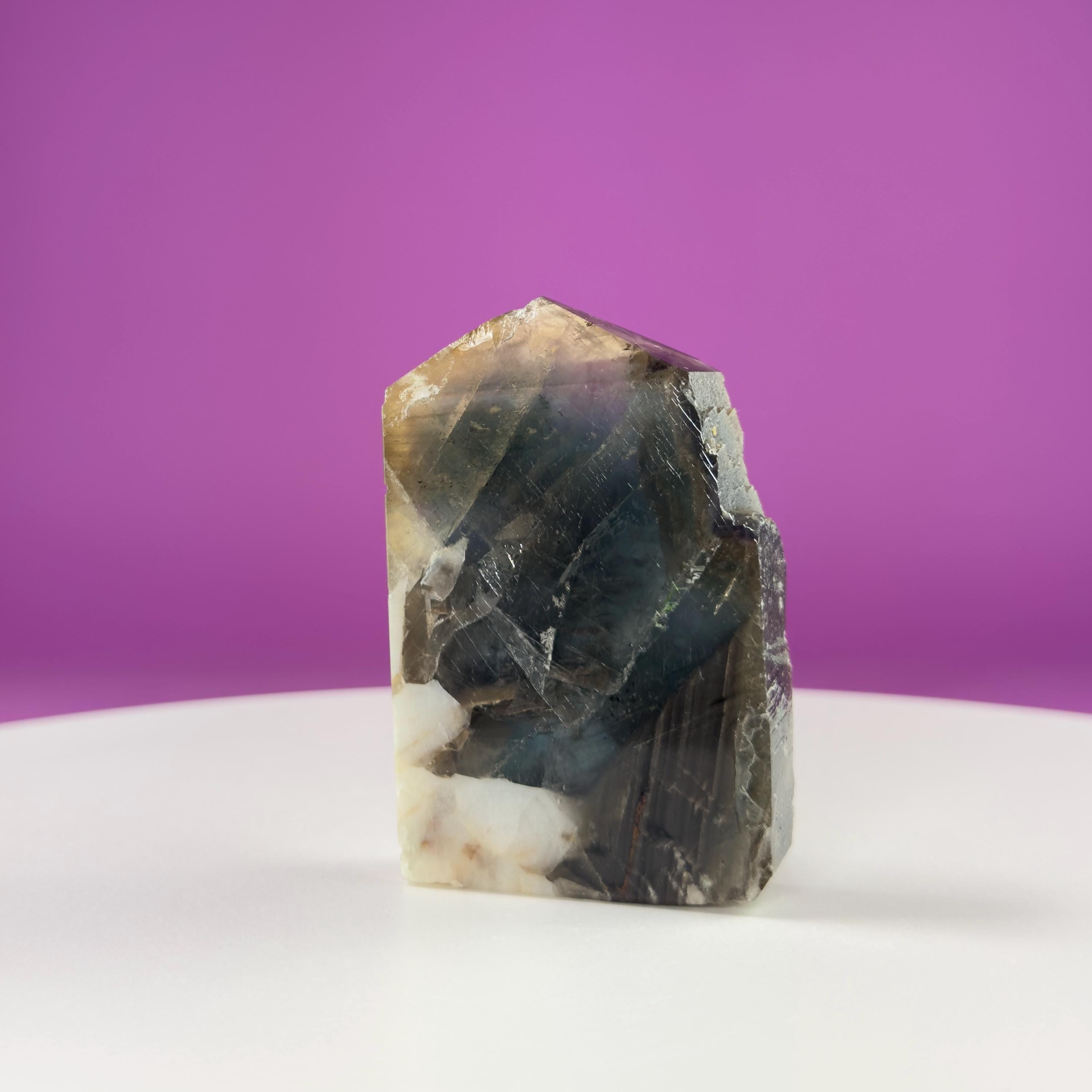 Black Rose Fluorite Slab, UV Reactive