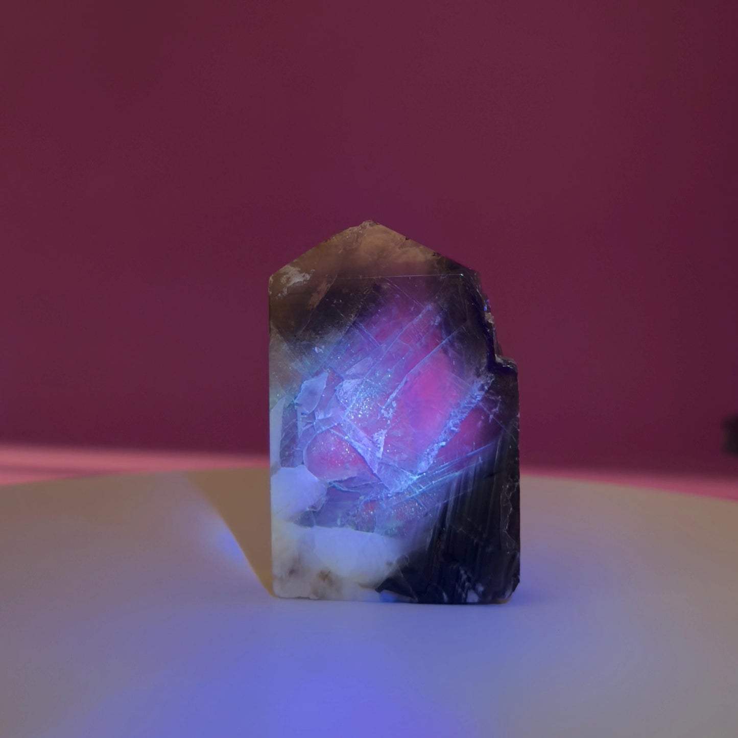 Black Rose Fluorite Slab, UV Reactive