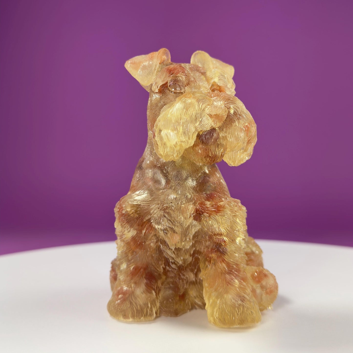 Carnelian Schnauzer Resin Carving