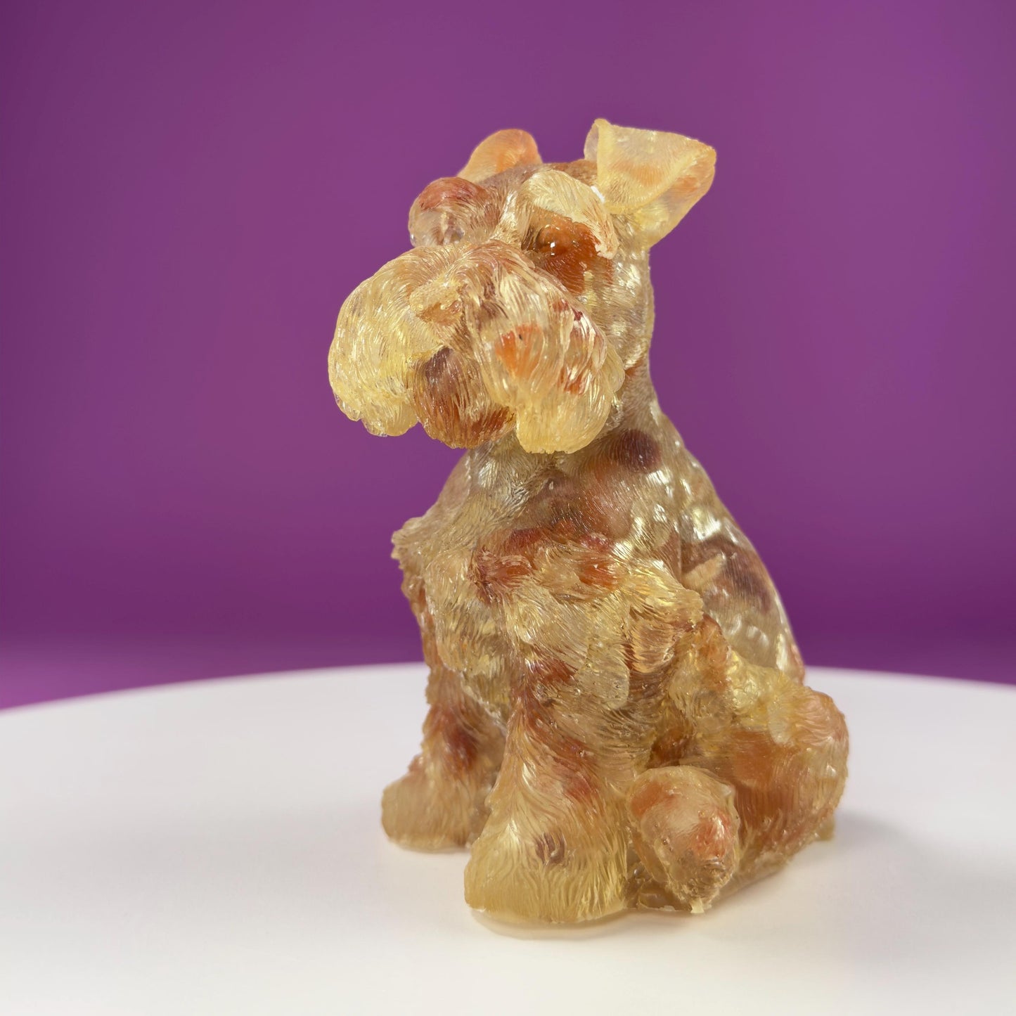 Carnelian Schnauzer Resin Carving
