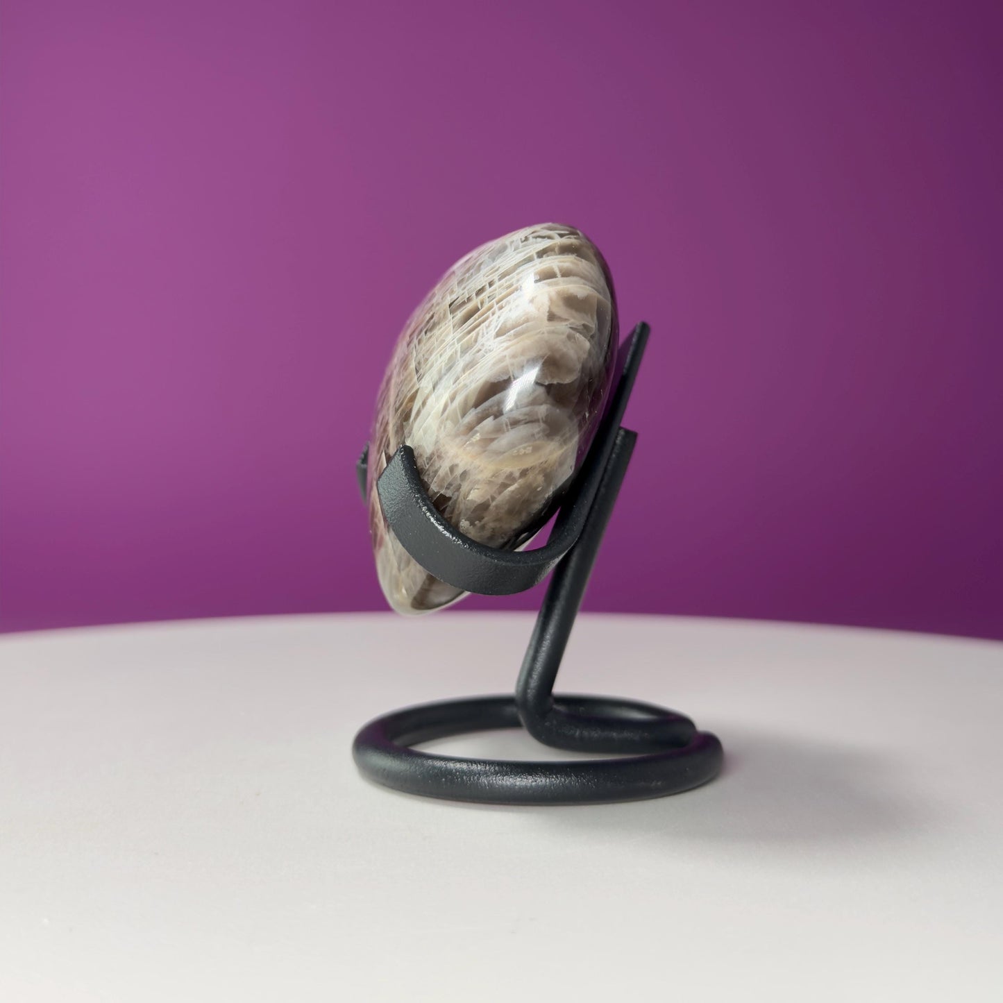 Black Moonstone Heart (Includes Black Metal Stand)