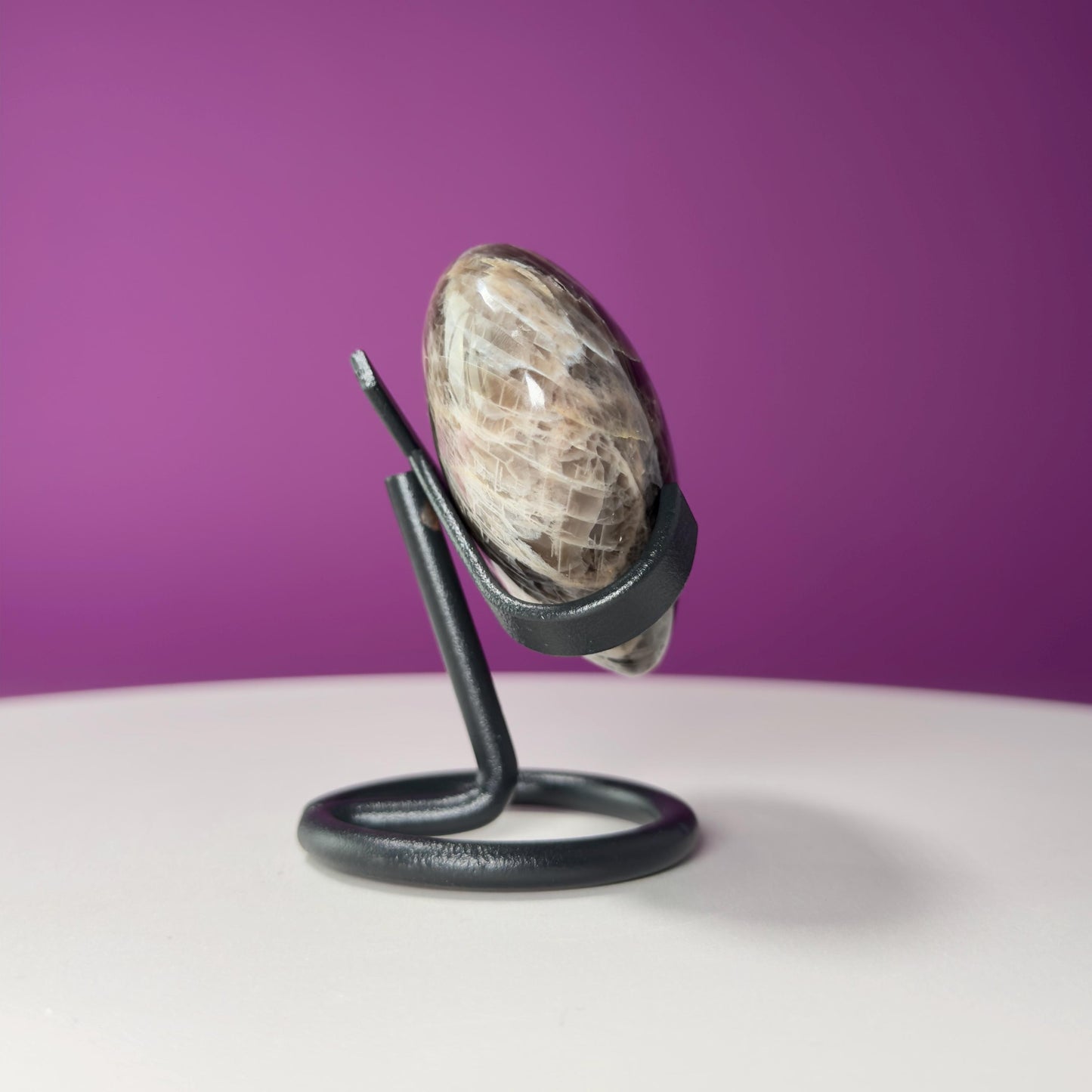 Black Moonstone Heart (Includes Black Metal Stand)