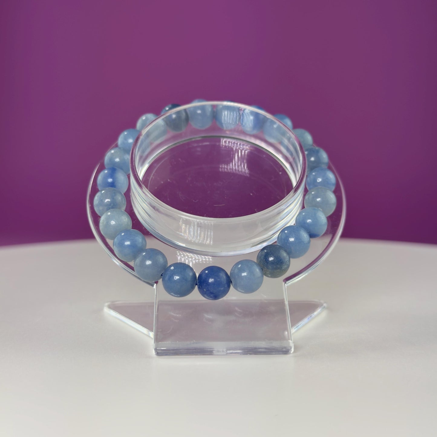 Blue Quartz Bracelet-8 Millimeter Beads