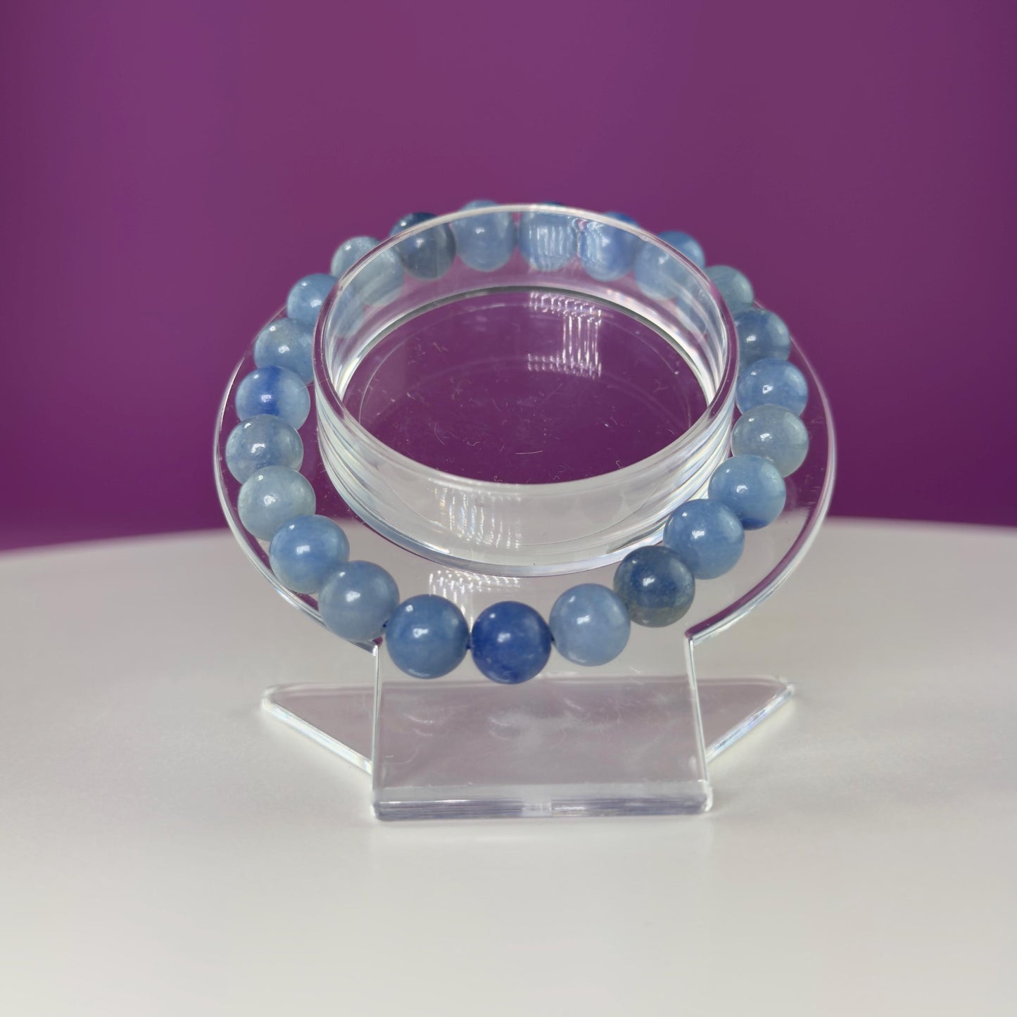 Blue Quartz Bracelet-8 Millimeter Beads