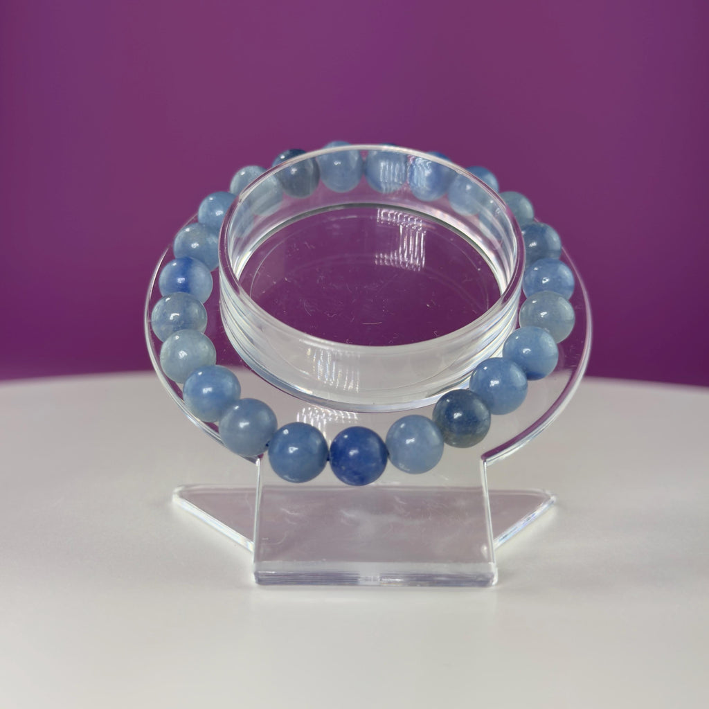 Blue Quartz Crystal Bracelet – 8mm Natural Stone Beads