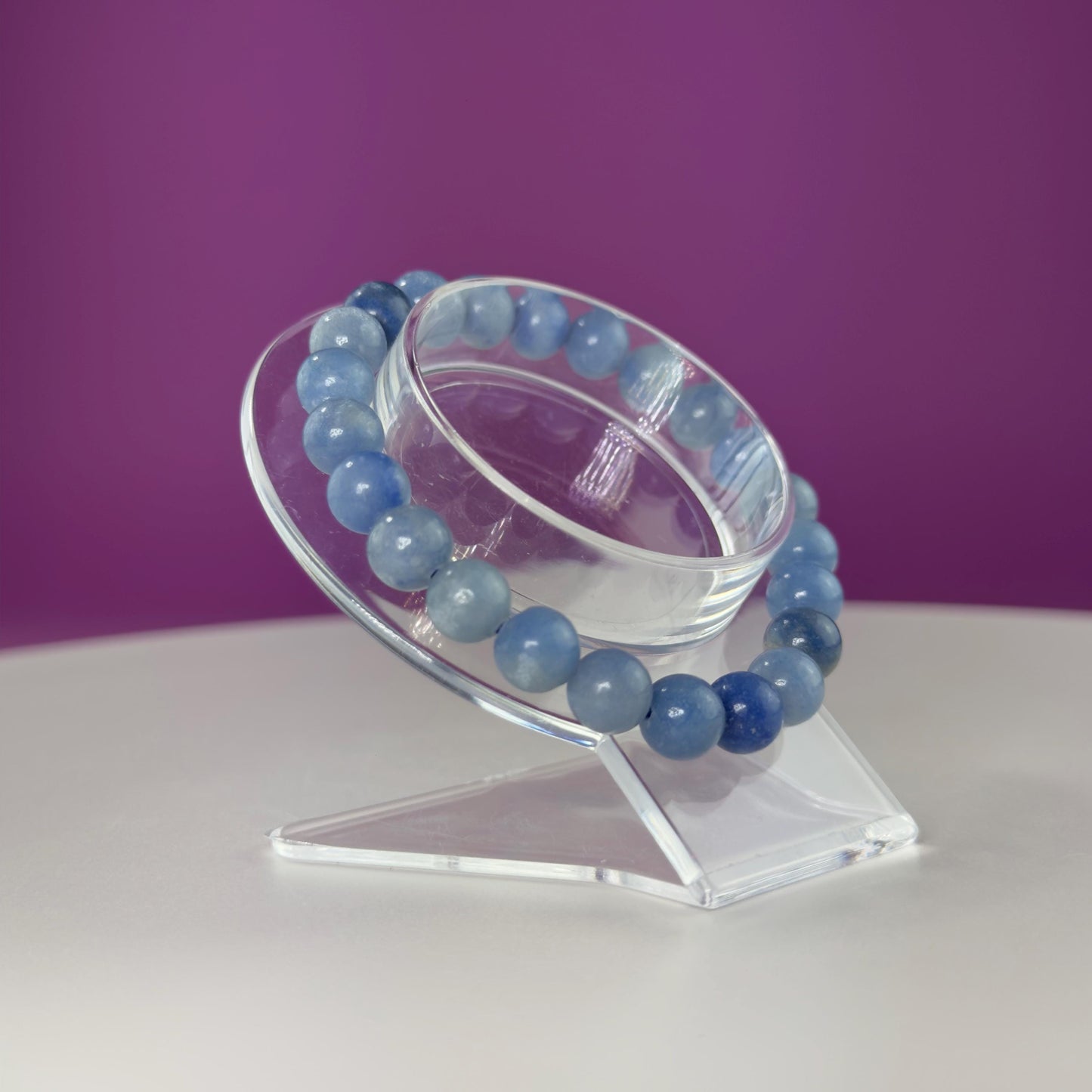 Blue Quartz Bracelet-8 Millimeter Beads