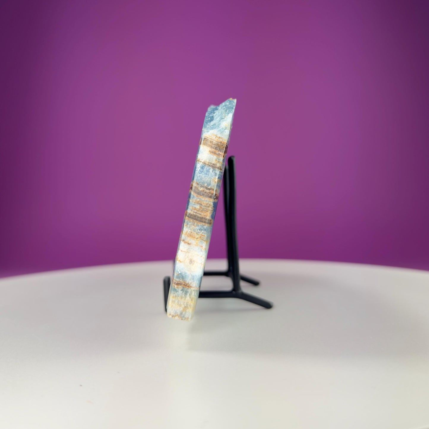 Blue Onyx Slab (Mexico) (Includes Black Metal Stand)