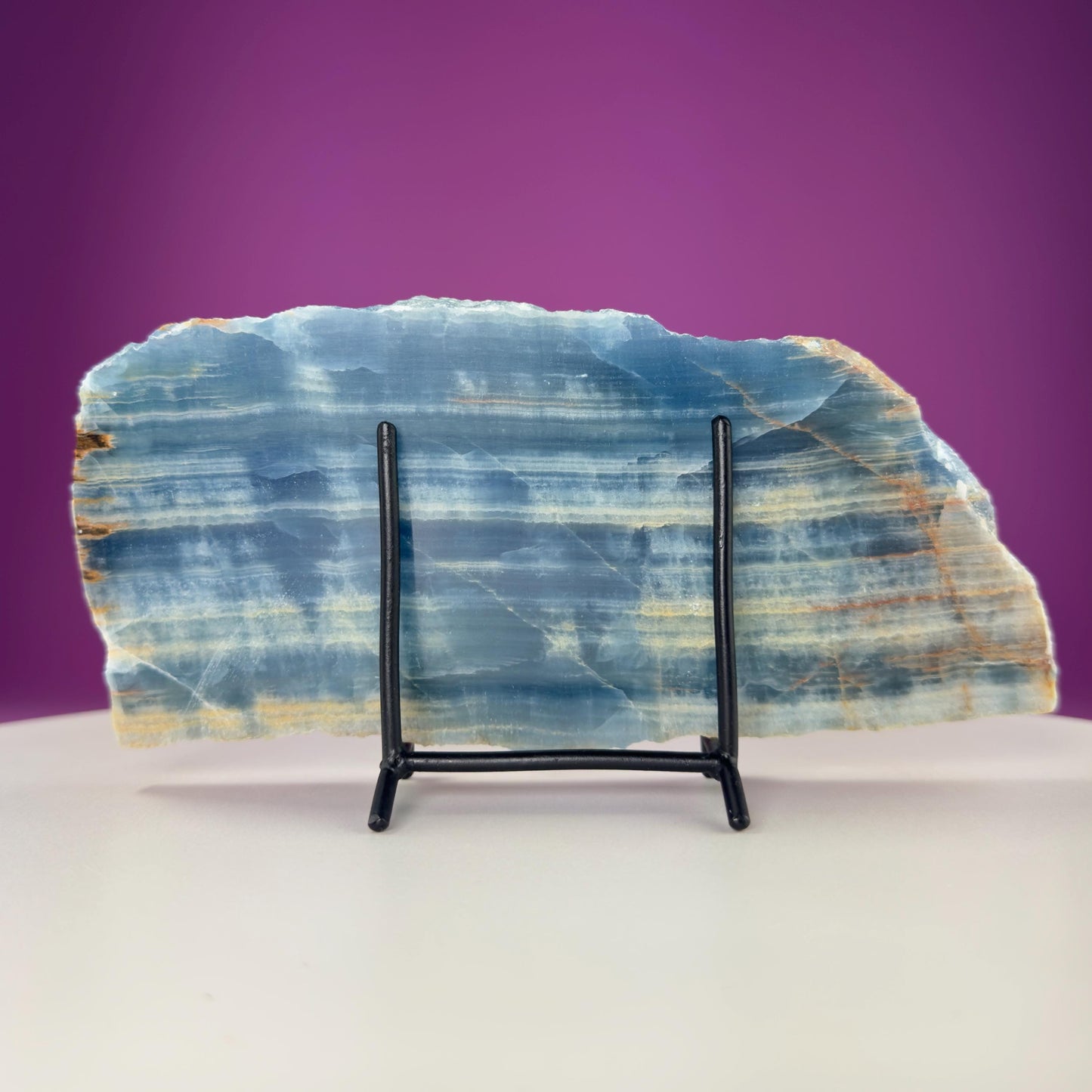 Blue Onyx Slab (Mexico) (Includes Black Metal Stand)