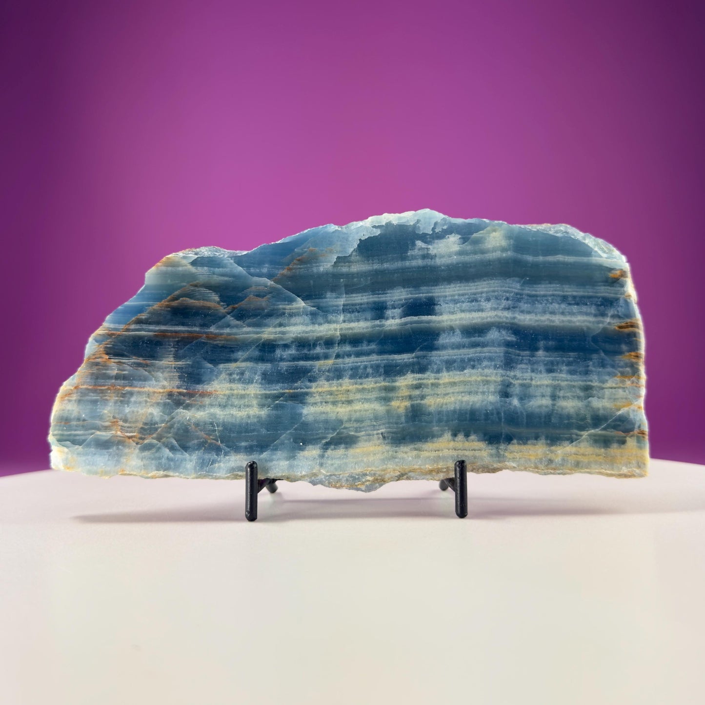 Blue Onyx Slab (Mexico) (Includes Black Metal Stand)