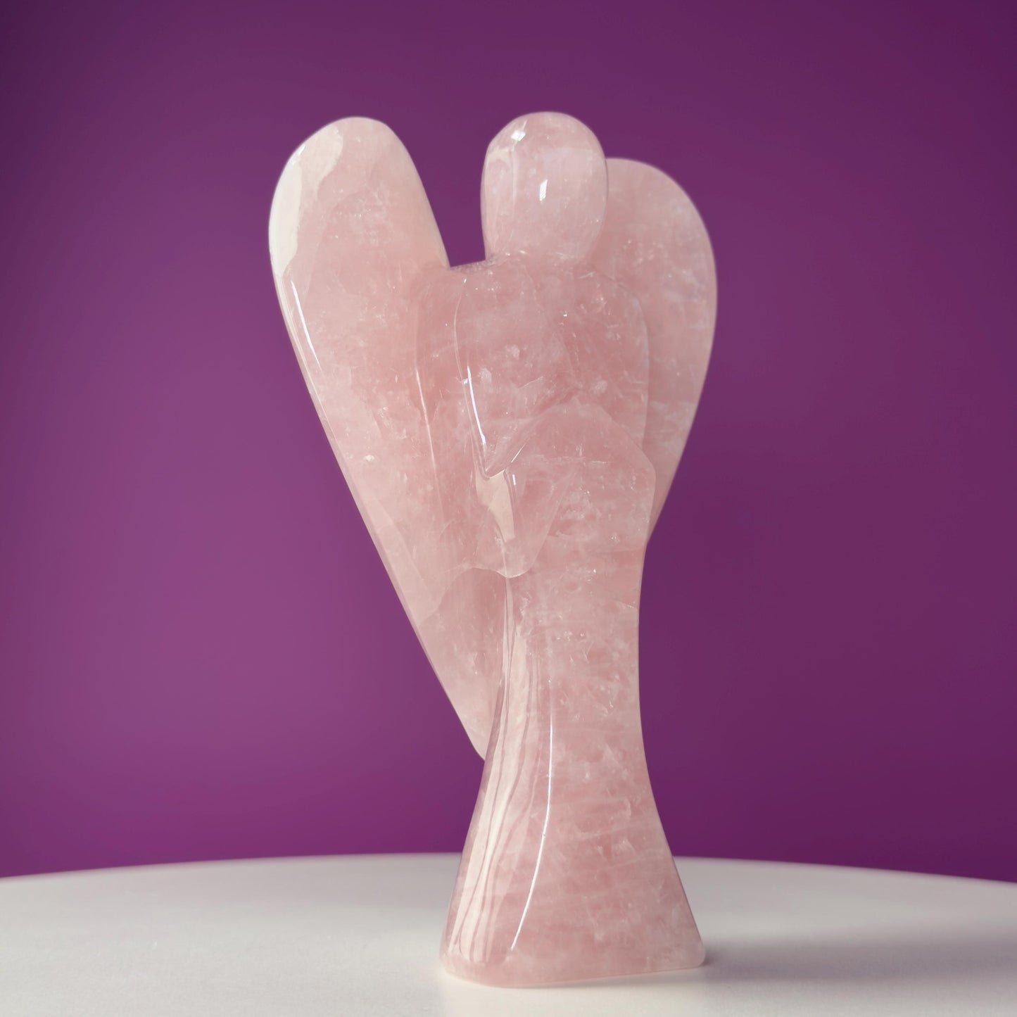 Rose Quartz Angel Carving | Love & Healing Crystal Guardian Angel