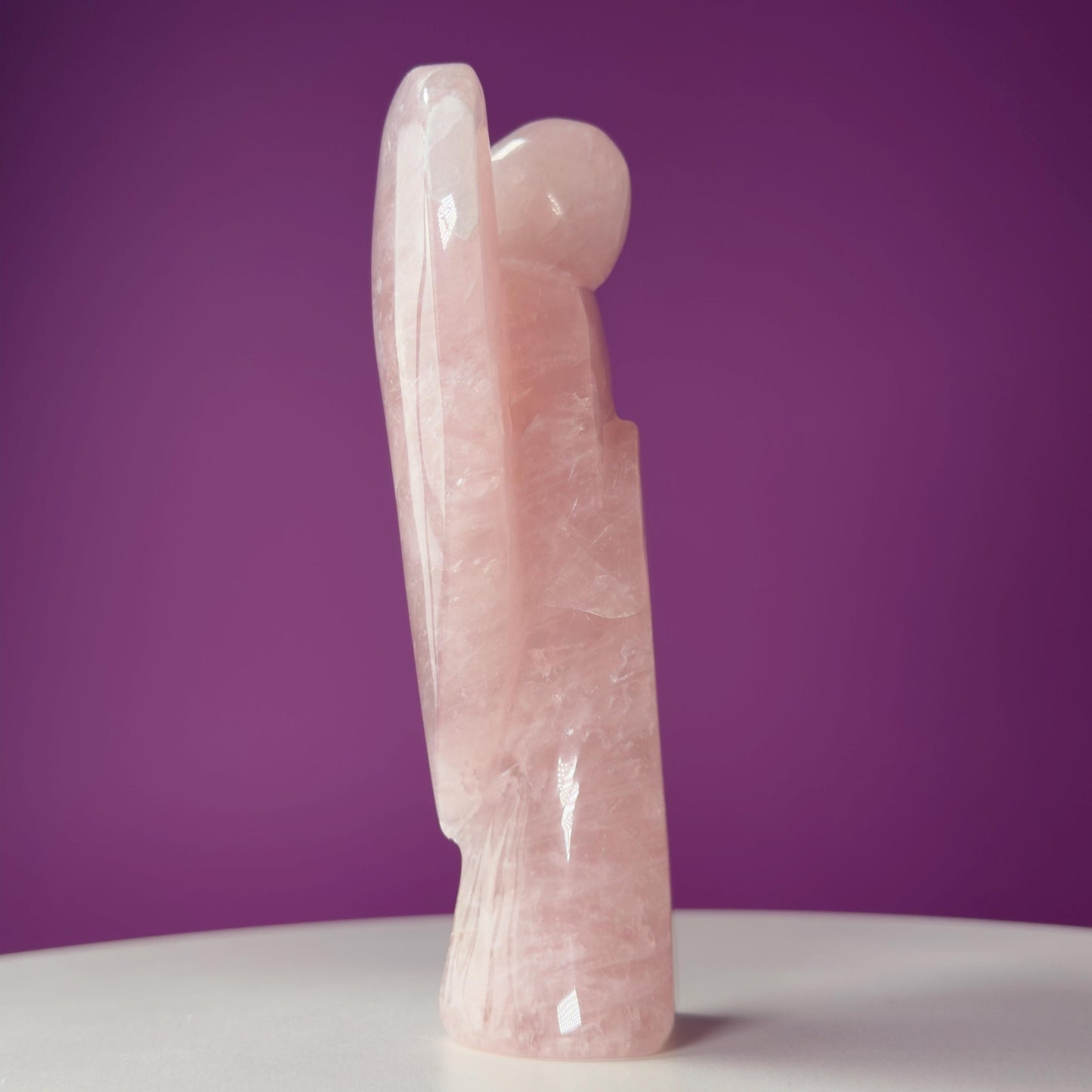 Rose Quartz Angel Carving | Love & Healing Crystal Guardian Angel