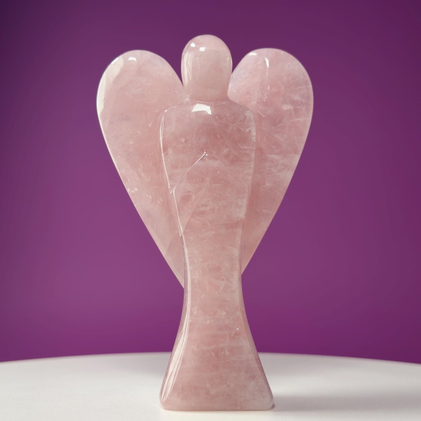 Rose Quartz Angel Carving | Love & Healing Crystal Guardian Angel
