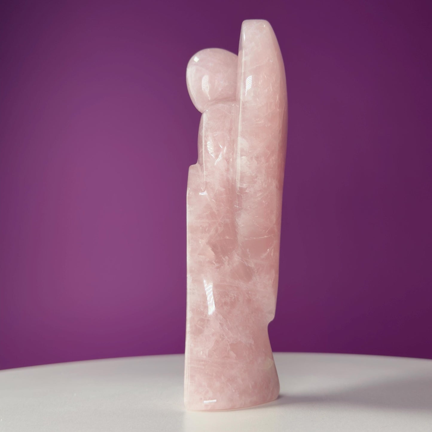 Rose Quartz Angel Carving | Love & Healing Crystal Guardian Angel