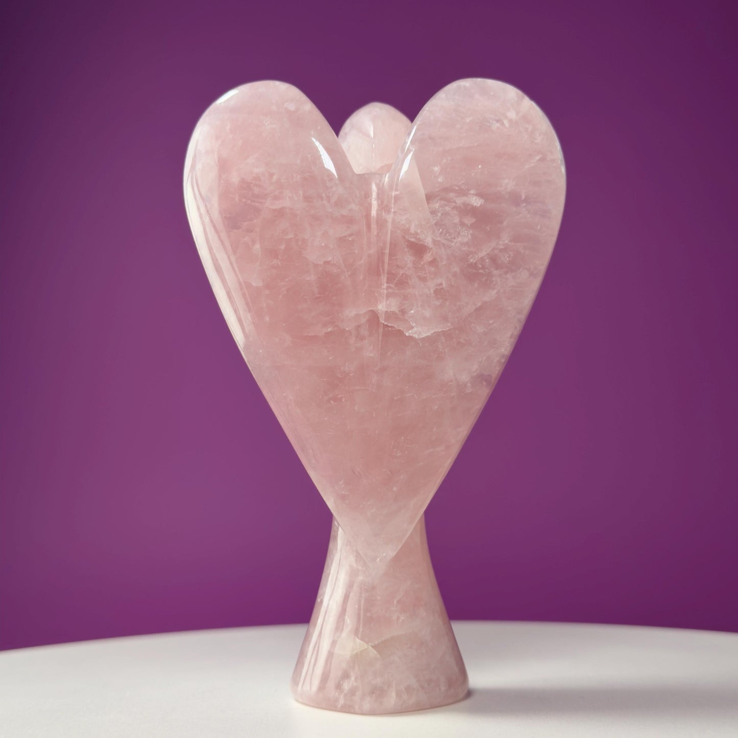 Rose Quartz Angel Carving | Love & Healing Crystal Guardian Angel