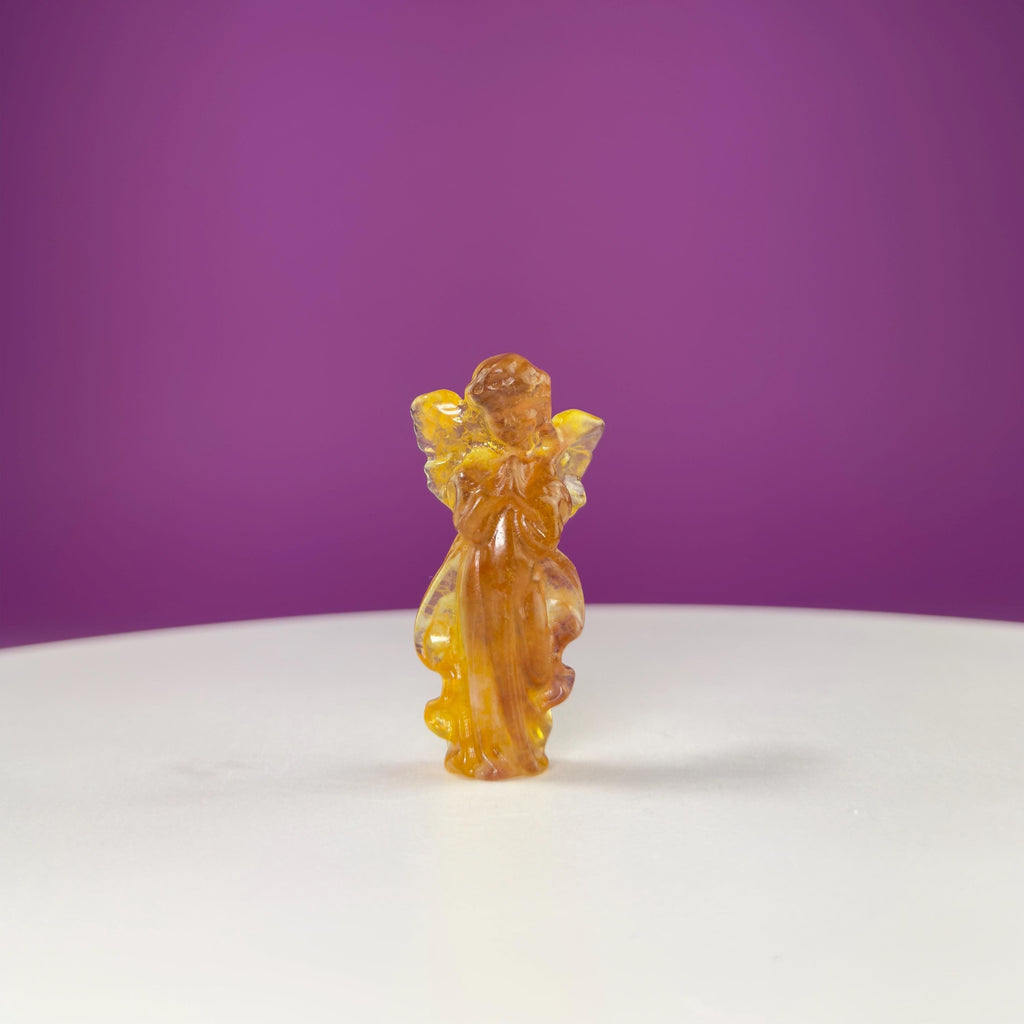 Rainbow Fluorite Angel | Crystal Guardian Carving